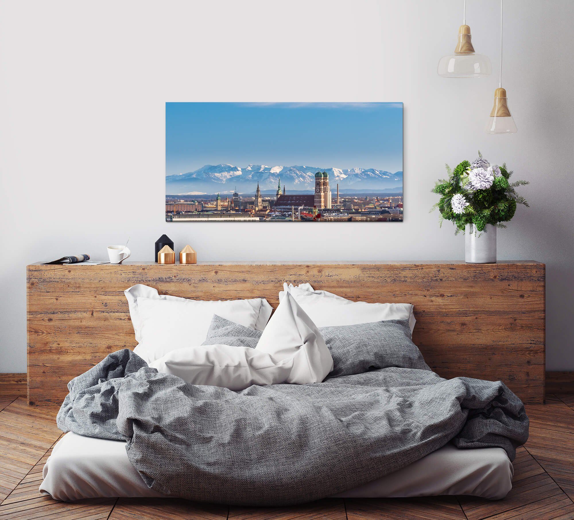 Sinus Art Leinwandbild Panorama von München günstig online kaufen