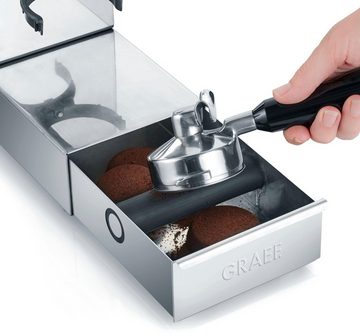 Graef Kaffeemühle CM 850, 120 W, Kegelmahlwerk, 350 g Bohnenbehälter, mit integrierter Ausklopfschublade, Edelstahl