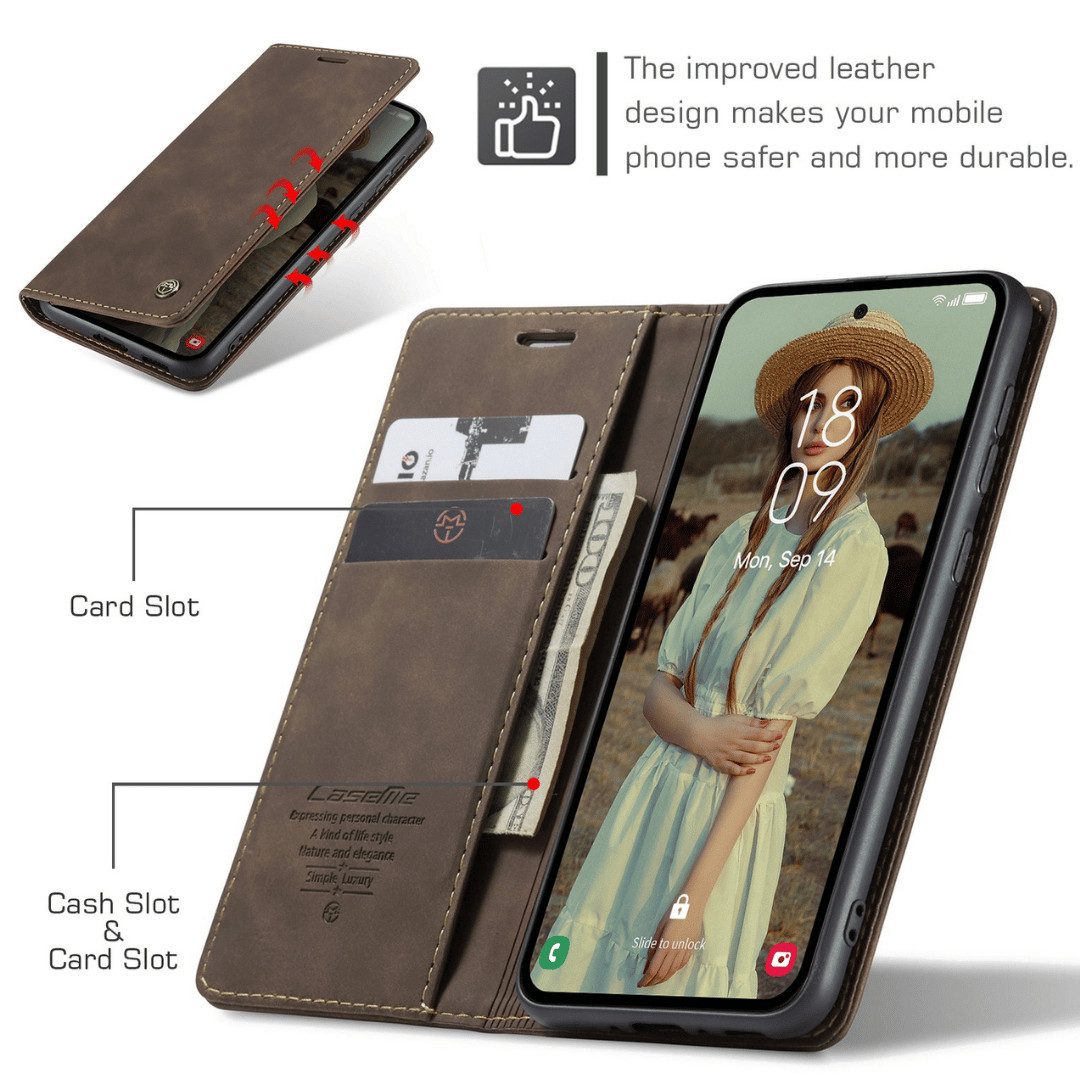 SmartUP Smartphone-Hülle für Samsung Galaxy A56 5G Klapphülle Fliphülle Tasche Full Case Cover 6,7 Zoll, Integrierte Standfunktion, zwei Kartenfächer – Bild 4 von 5