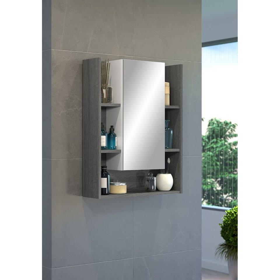 trendteam Badezimmerspiegelschrank Sardegna Spiegelschrank Badspiegel  Badezimmerspiegel 60 x 77 x 18 cm, Maße B/H/T: 60 x 77 x 18 cm