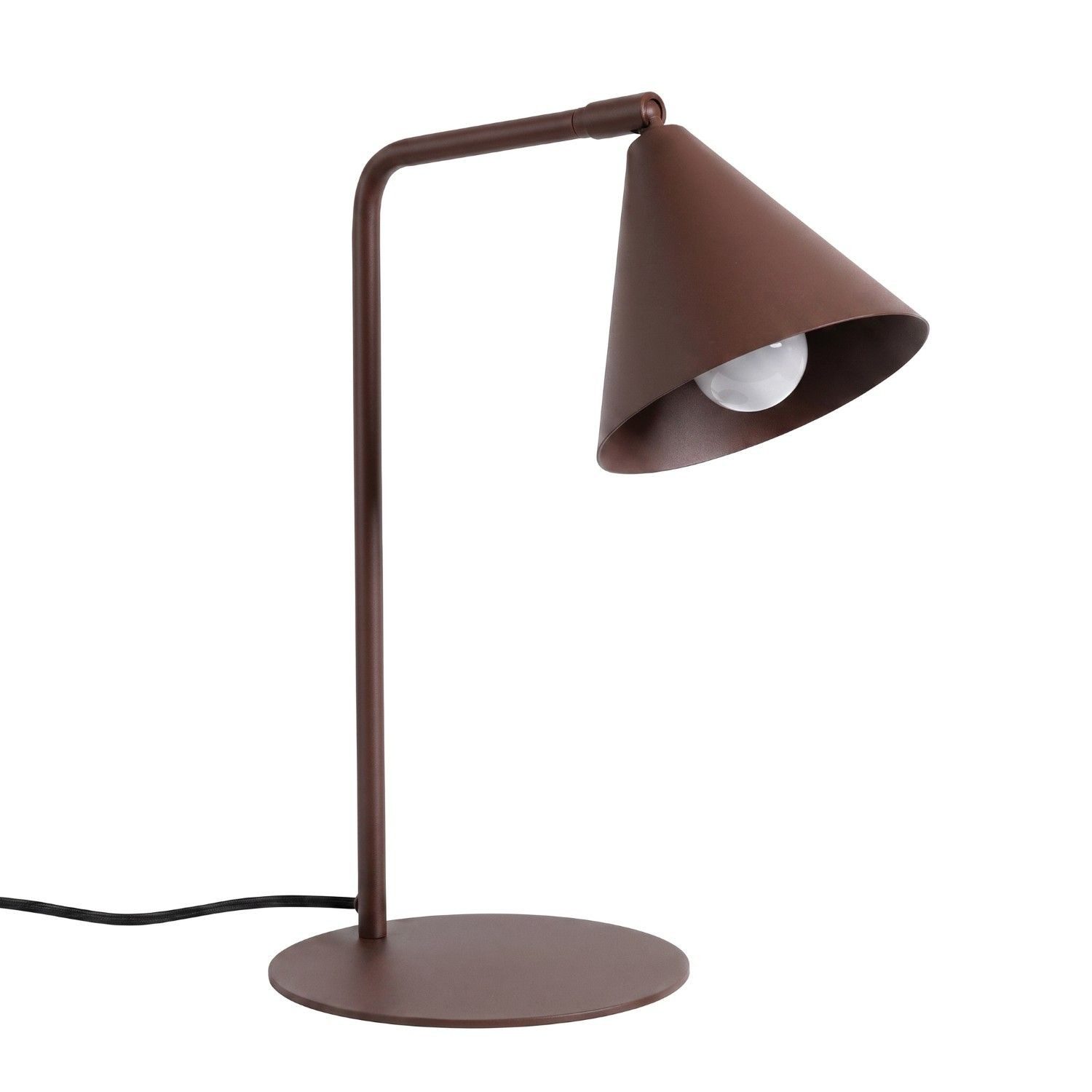 Licht-Erlebnisse Tischleuchte LUNDY, ohne Leuchtmittel, Metall verstellbar 35 cm Braun E14 Modern