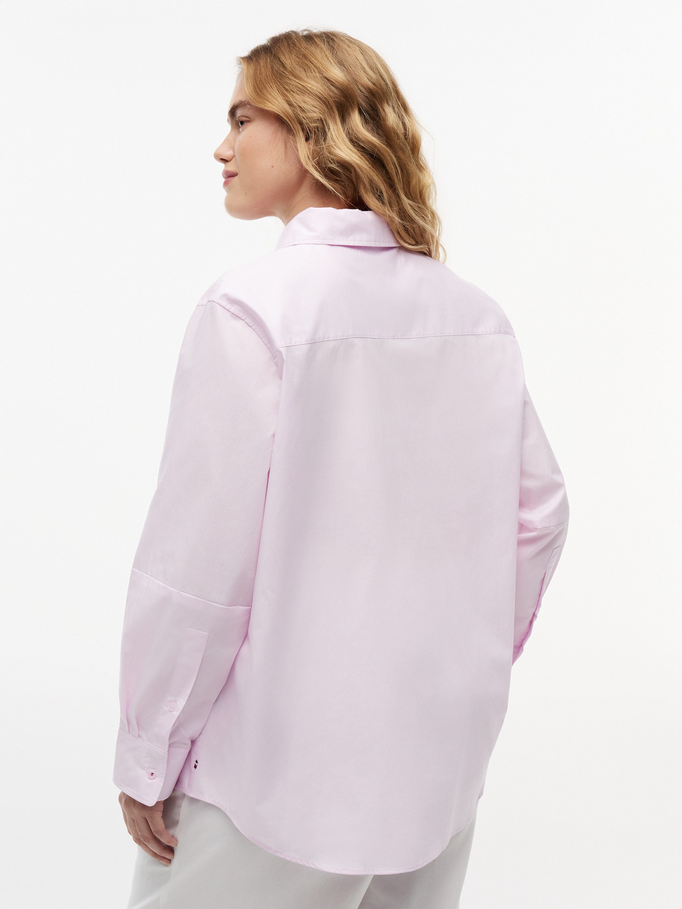 Tommy Hilfiger Curve Hemdbluse CRV ESS POPLIN REGULAR SHIRT in Großen Größen, Popeline Qualität, Logostickerei