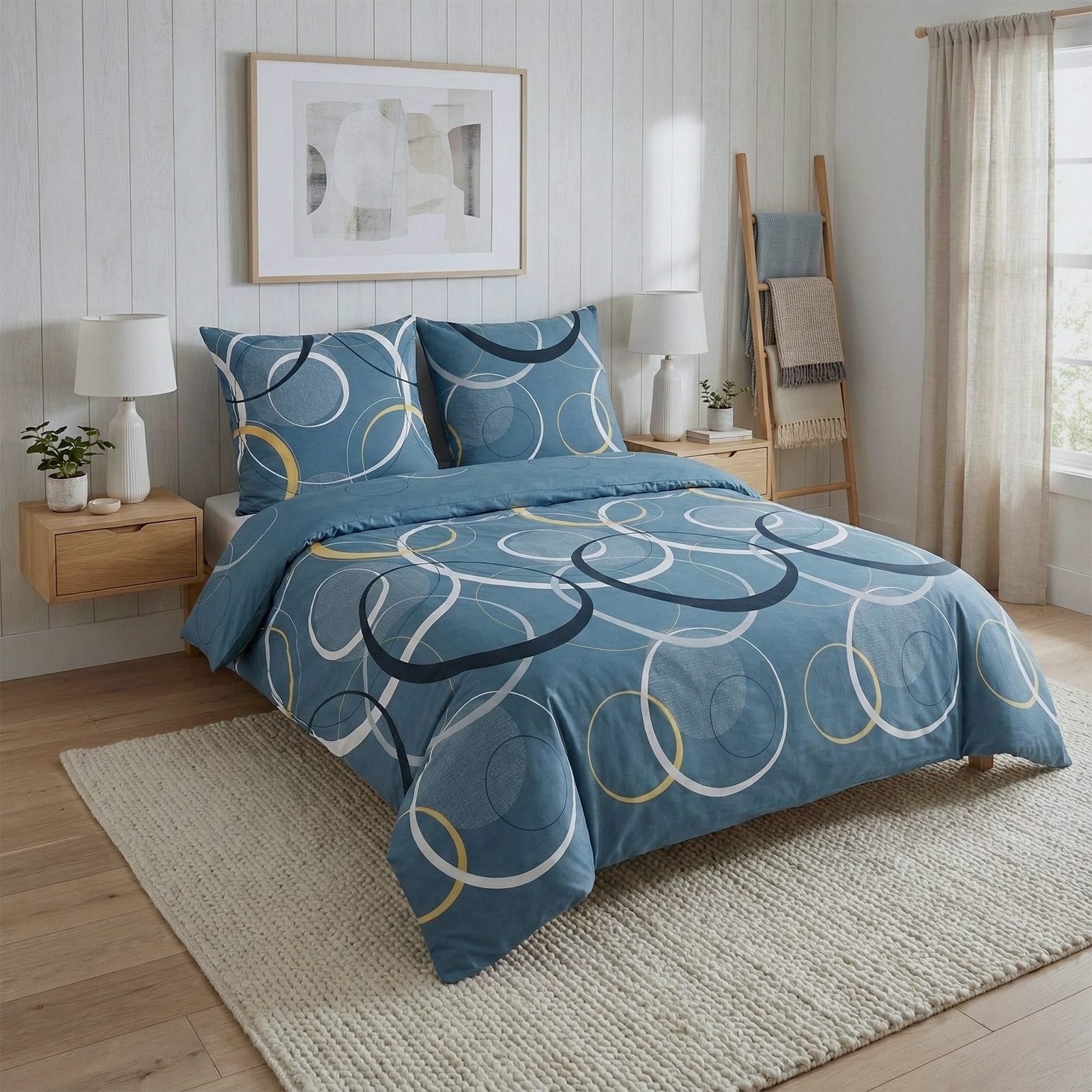 Buymax Bettwäsche Wave, Bettgarnitur, Bettbezug Set, Renforcé, 2 teilig, 100% Baumwolle