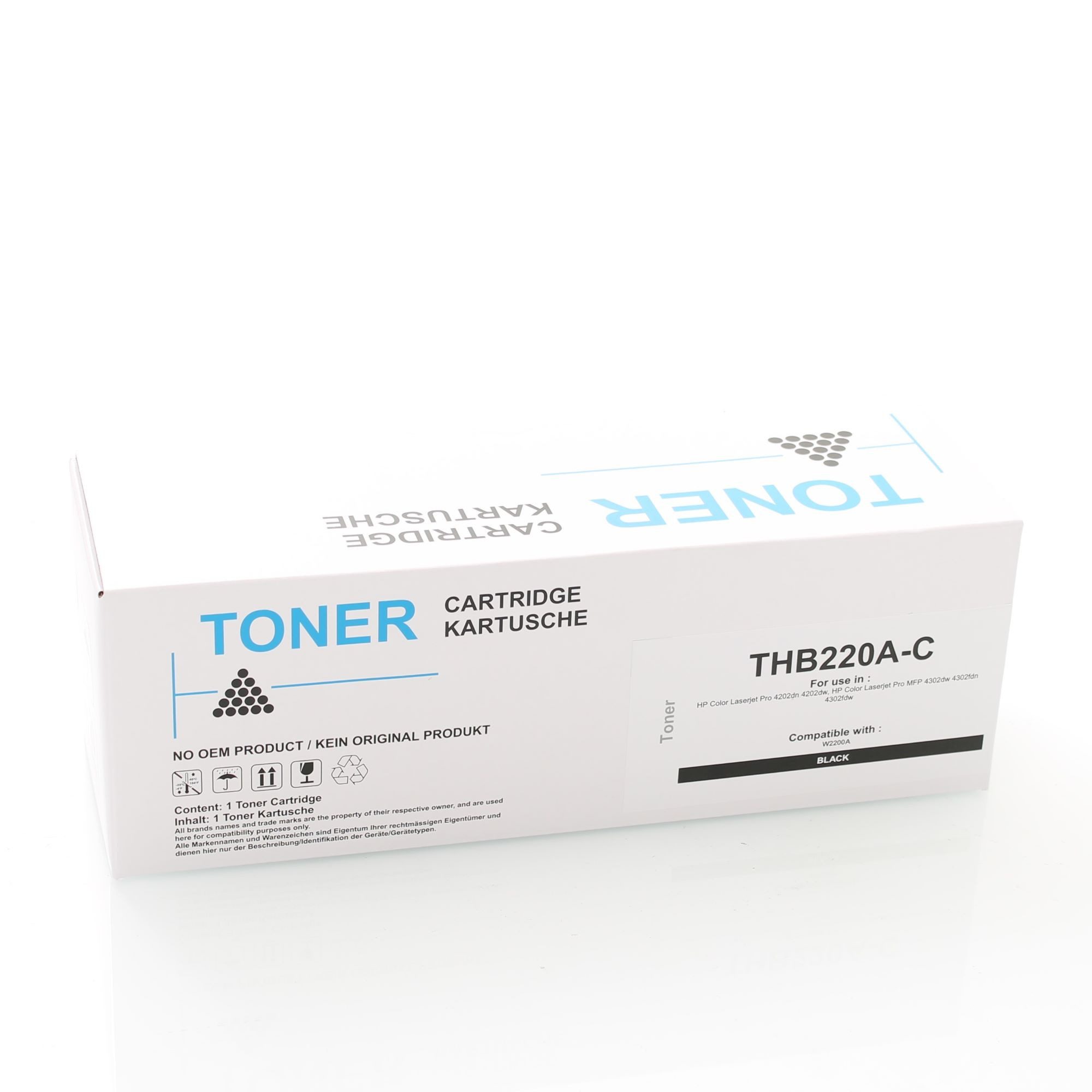 ABC Tonerkartusche Kompatibler Toner (MIT CHIP) für HP 220A W2200A Schwarz Color Laserjet