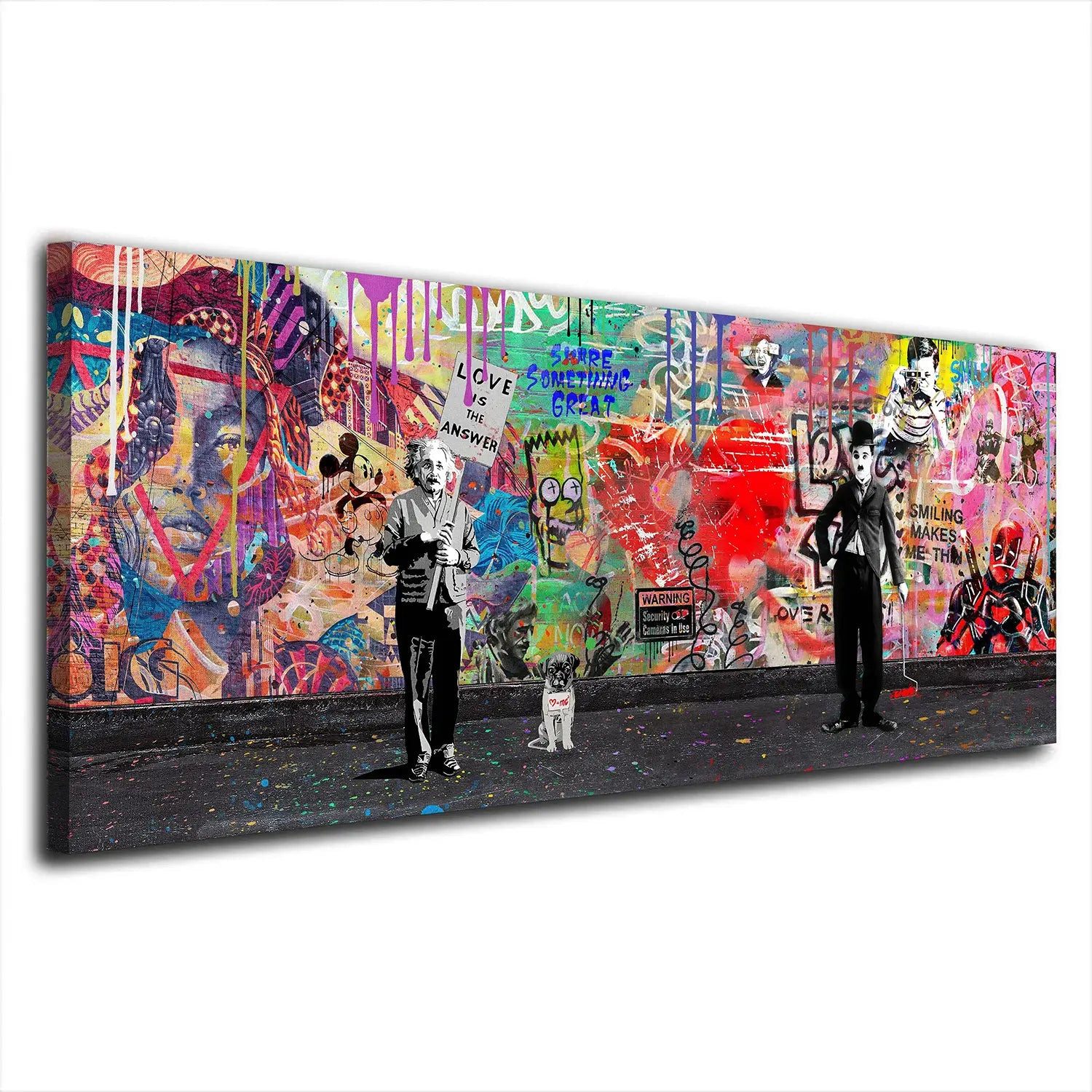 Artedinoi Leinwandbild Street Art Collage bunt Pop Art Graffiti Leinwandbild Kunstdruck XL De, Street-Art-Collage, Pop Art