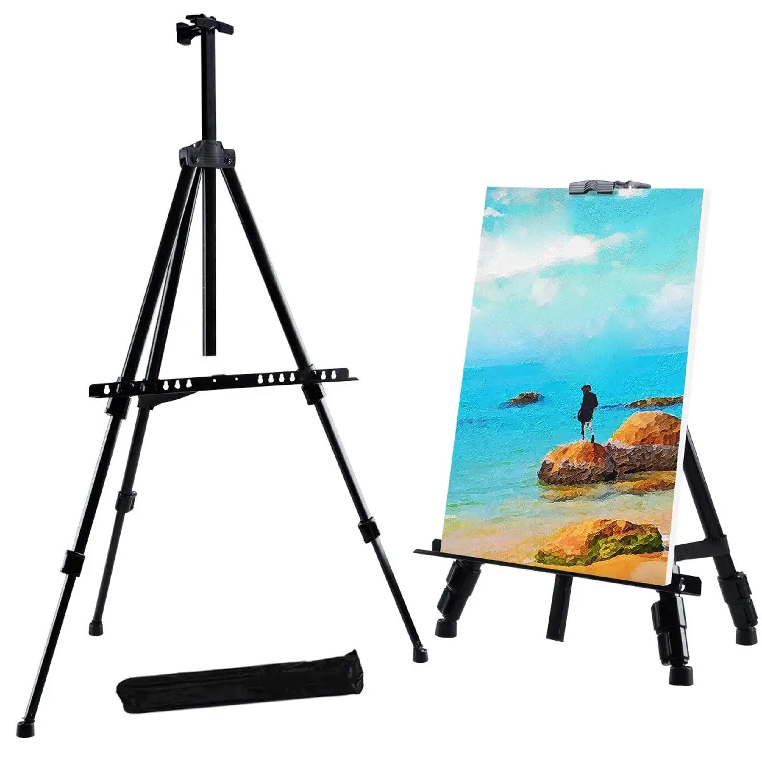 Realb2b Leinwandstaffelei Aluminium Staffelei 155 cm höhenverstellbar faltb günstig online kaufen