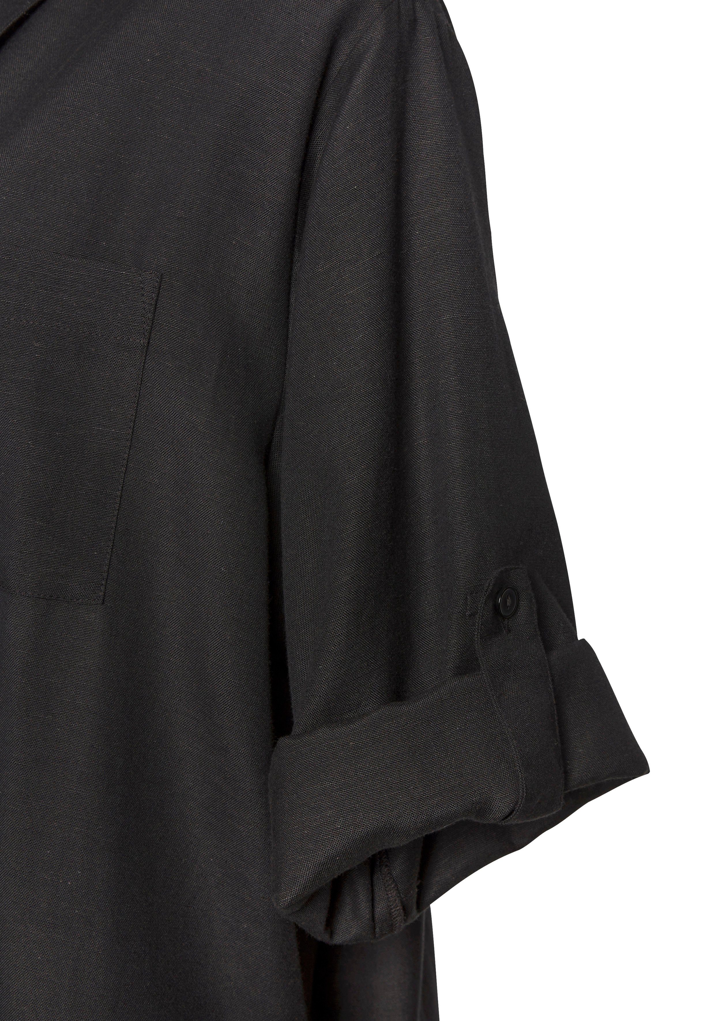LASCANA Longbluse aus leichter Webware mit Leinenanteil, luftiges Blusenkleid