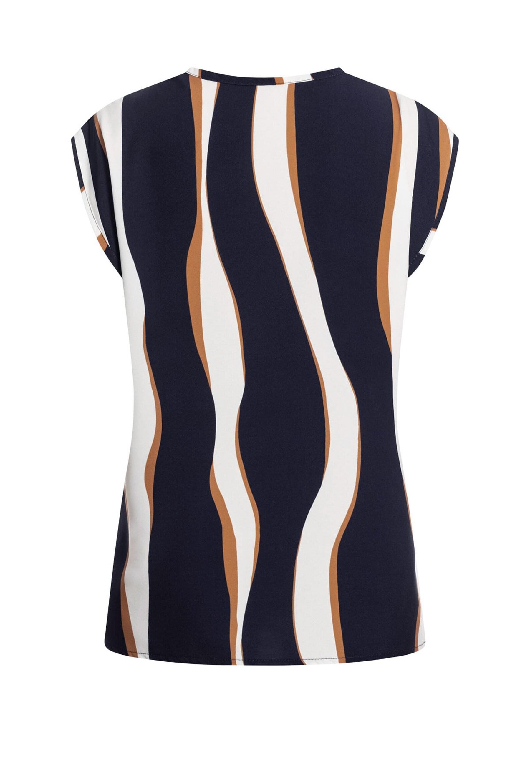 CLOUD 5IVE T-Shirt CLOUD 5IVE V-Neck Top mit Häkelbordüre und Wellen Print günstig online kaufen