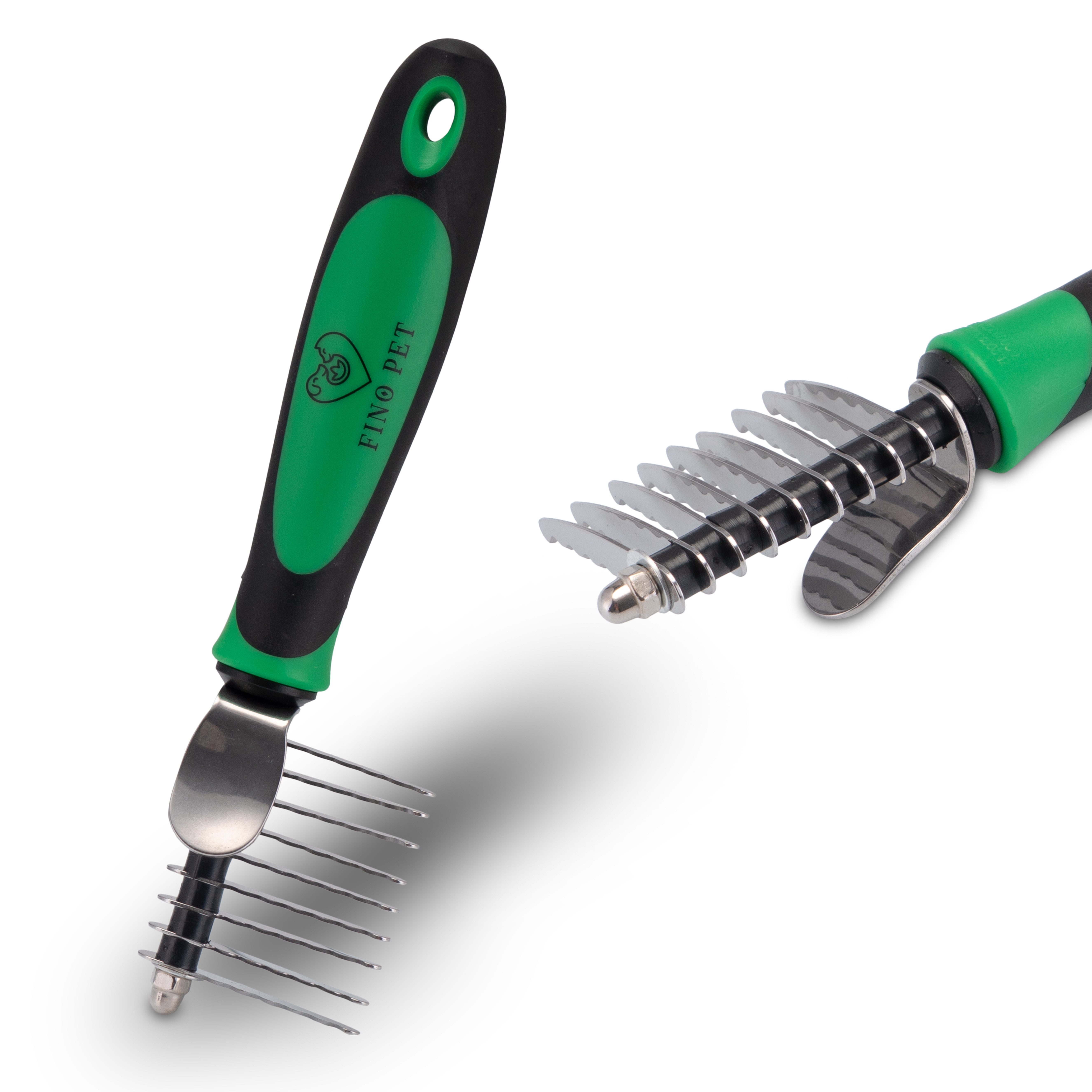 FinoPet Fellkamm FinoPet Entfilzungskamm als Hundekamm / Katzenkamm, Fellkamm, Edelstahl, (1-tlg), Langhaar, Kurzhaar, Unterwolle, Unterfell, Entfilzung