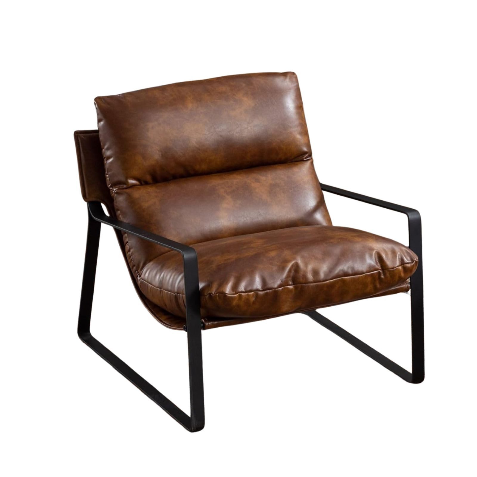 WAHSON OFFICE CHAIRS Loungesessel Moderner PU-Leder/ Chenille Ohrensessel m günstig online kaufen