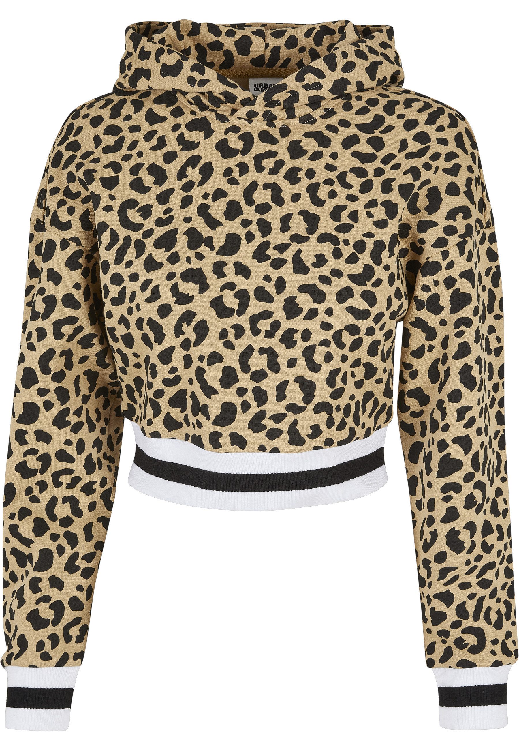 URBAN CLASSICS Kapuzenpullover Urban Classics Damen Ladies Short AOP College Hoody (1-tlg)