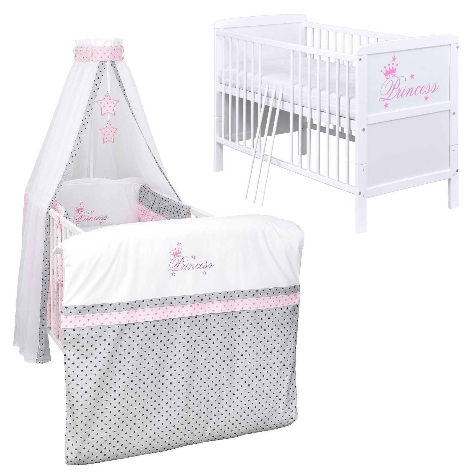 Komplettbett Babybett Natalie Princess Komplettset