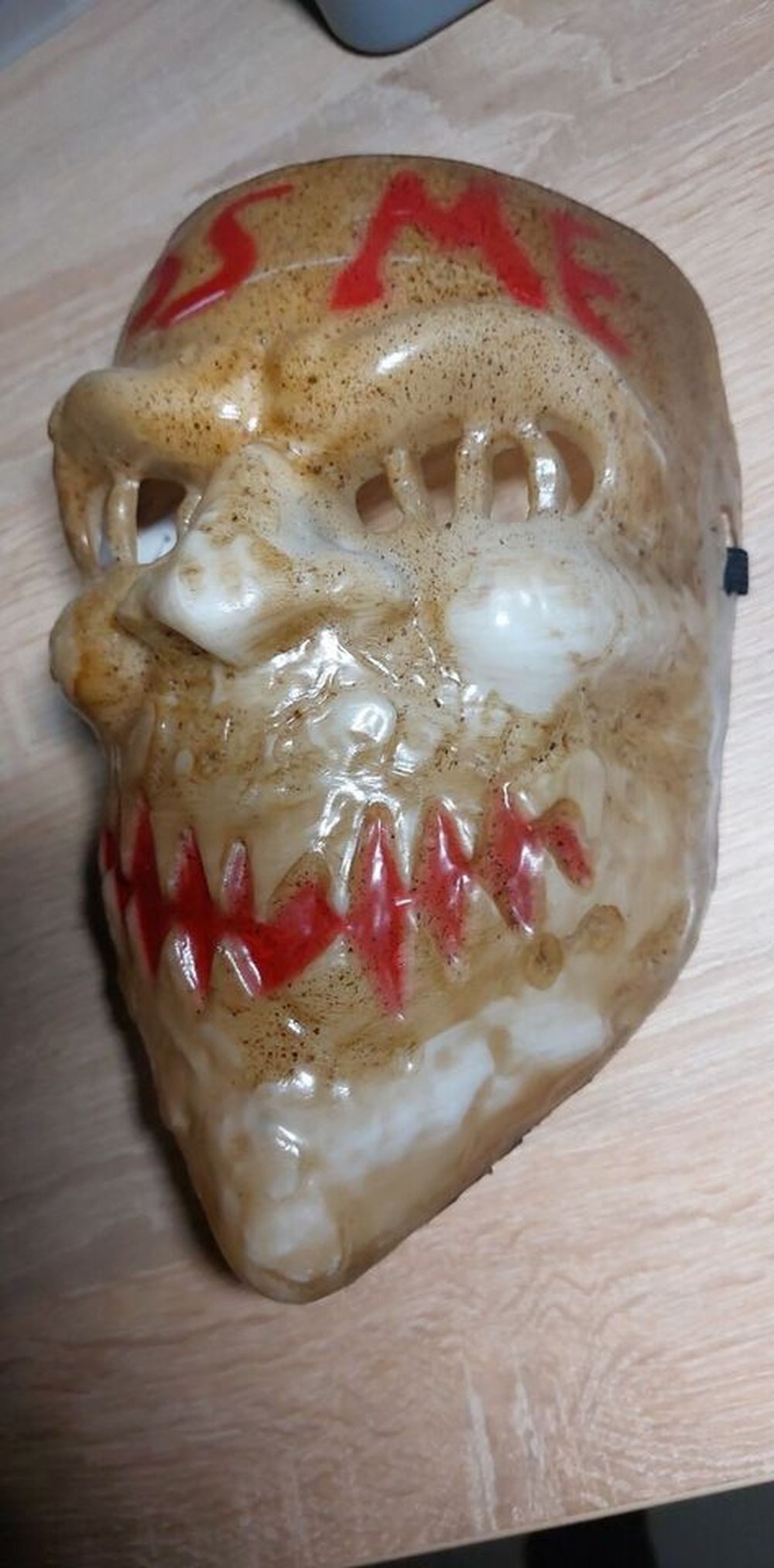 Fries Verkleidungsmaske Horror Skelett Halb Maske mit Blut Kiss Me Karneval Halloween Party