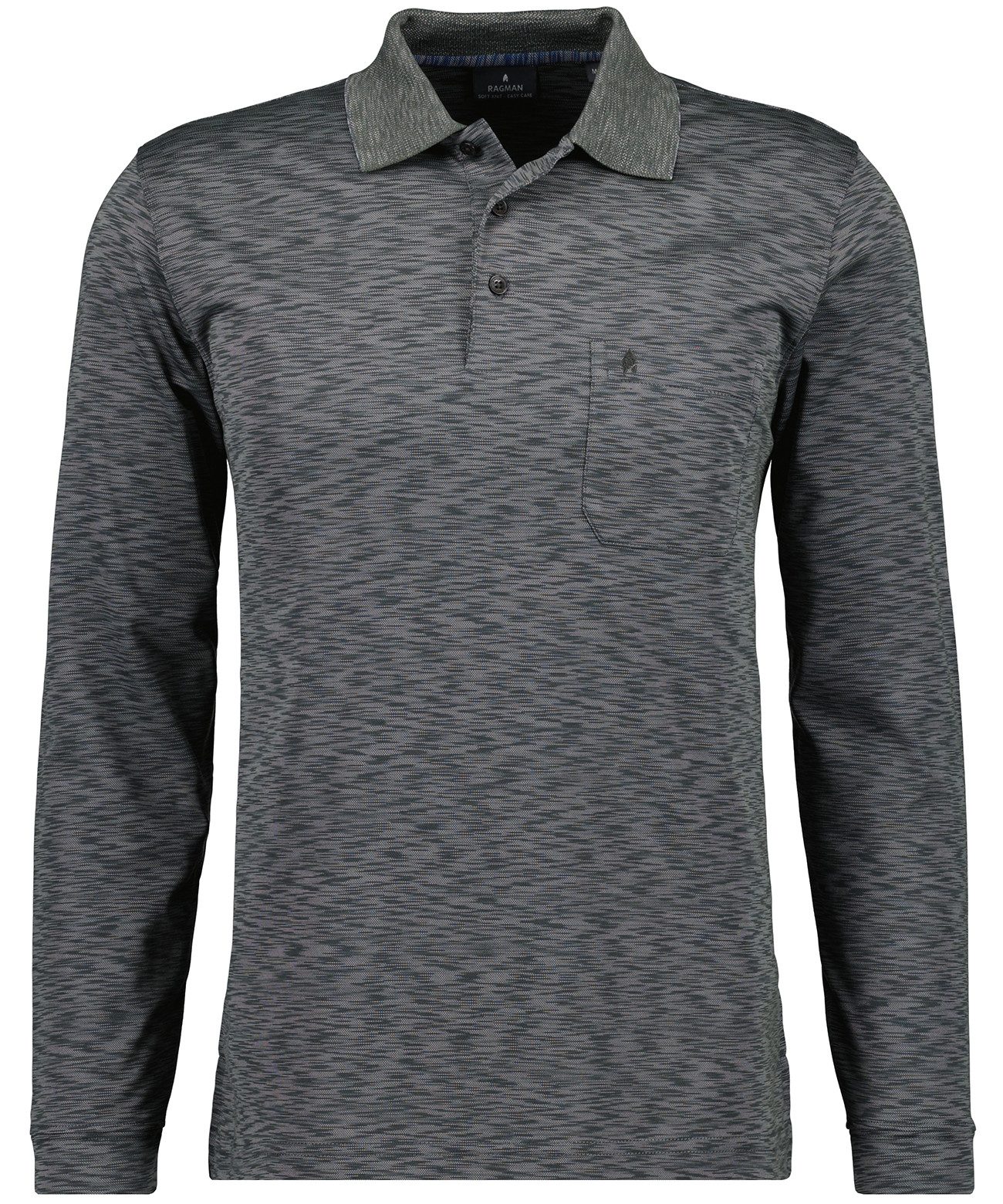Langarm-Poloshirt Polo button LS space dye