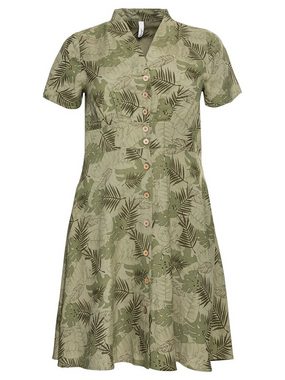 Sheego Blusenkleid Große Größen mit Blätterprint und Knopfleiste