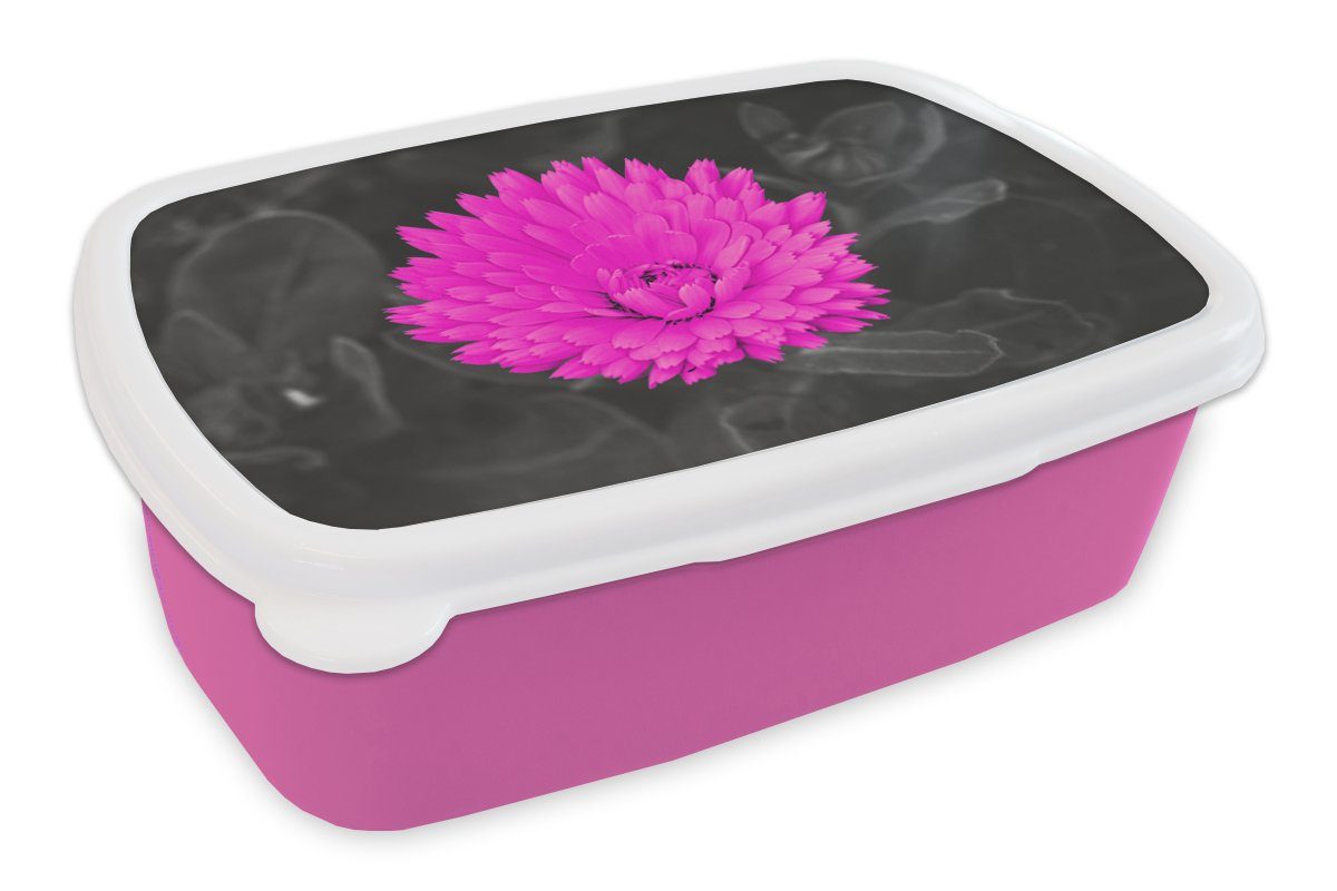 MuchoWow Lunchbox Blumen - Aquarell - Rosa, Kunststoff, (2-tlg), Brotbox für Erwachsene, Brotdose Kinder, Snackbox, Mädchen, Kunststoff