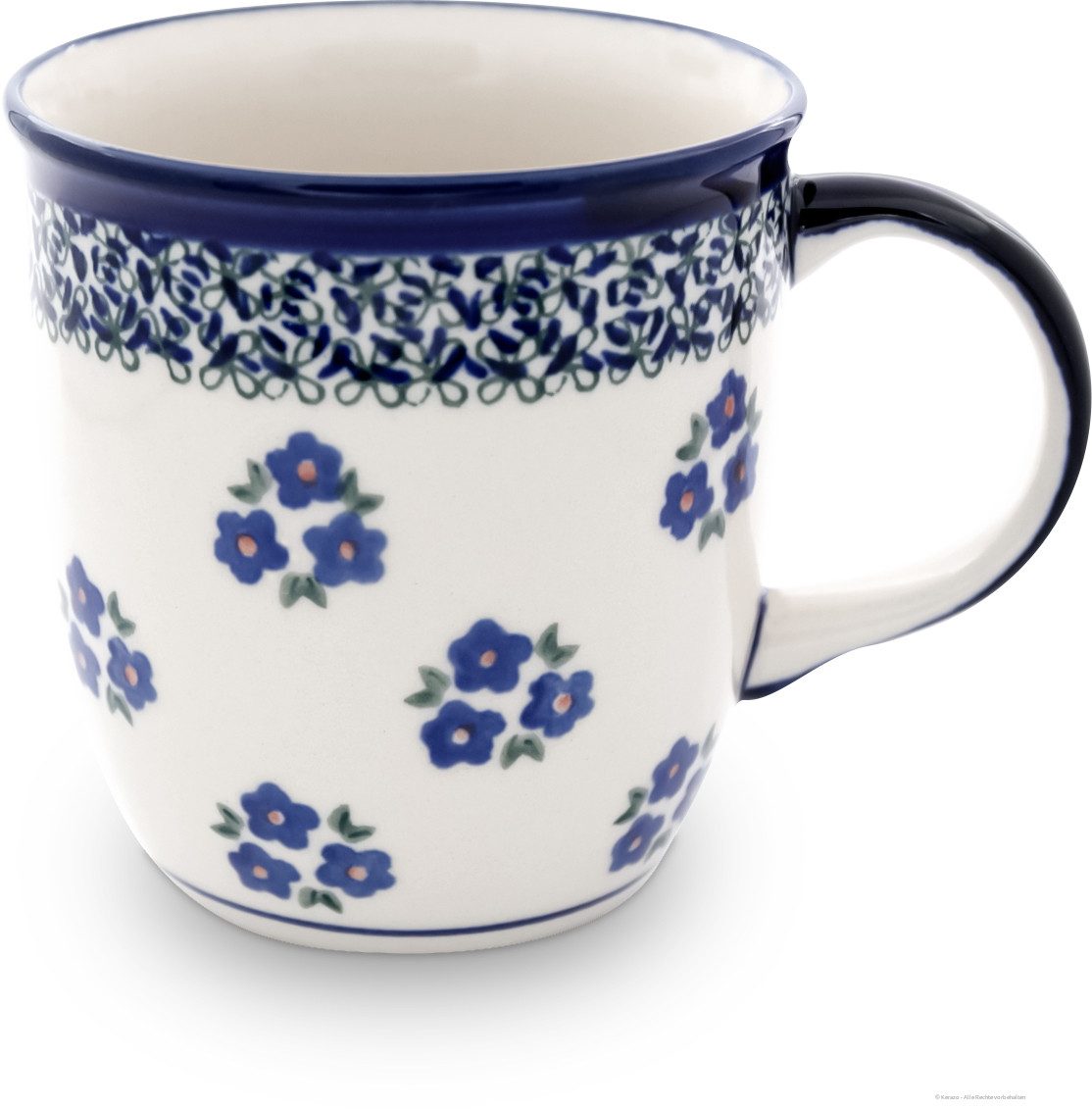 Bunzlauer Keramik Becher Bunzlauer Keramik 350 ml Kaffeebecher Teetasse Pott Ø9,3 cm Dekor 224a, Keramik