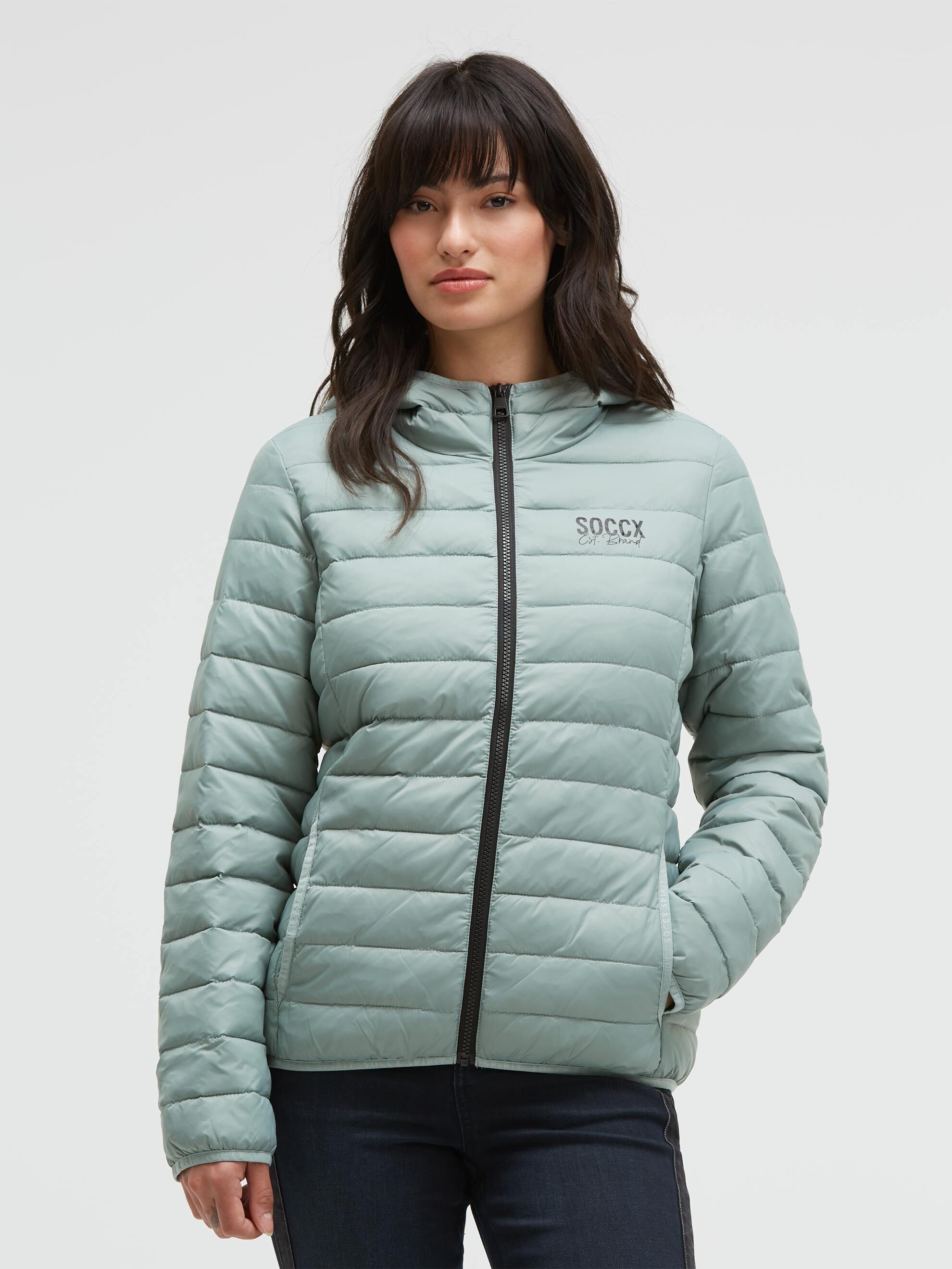 SOCCX Outdoorjacke mit elastischem Saumabschluss