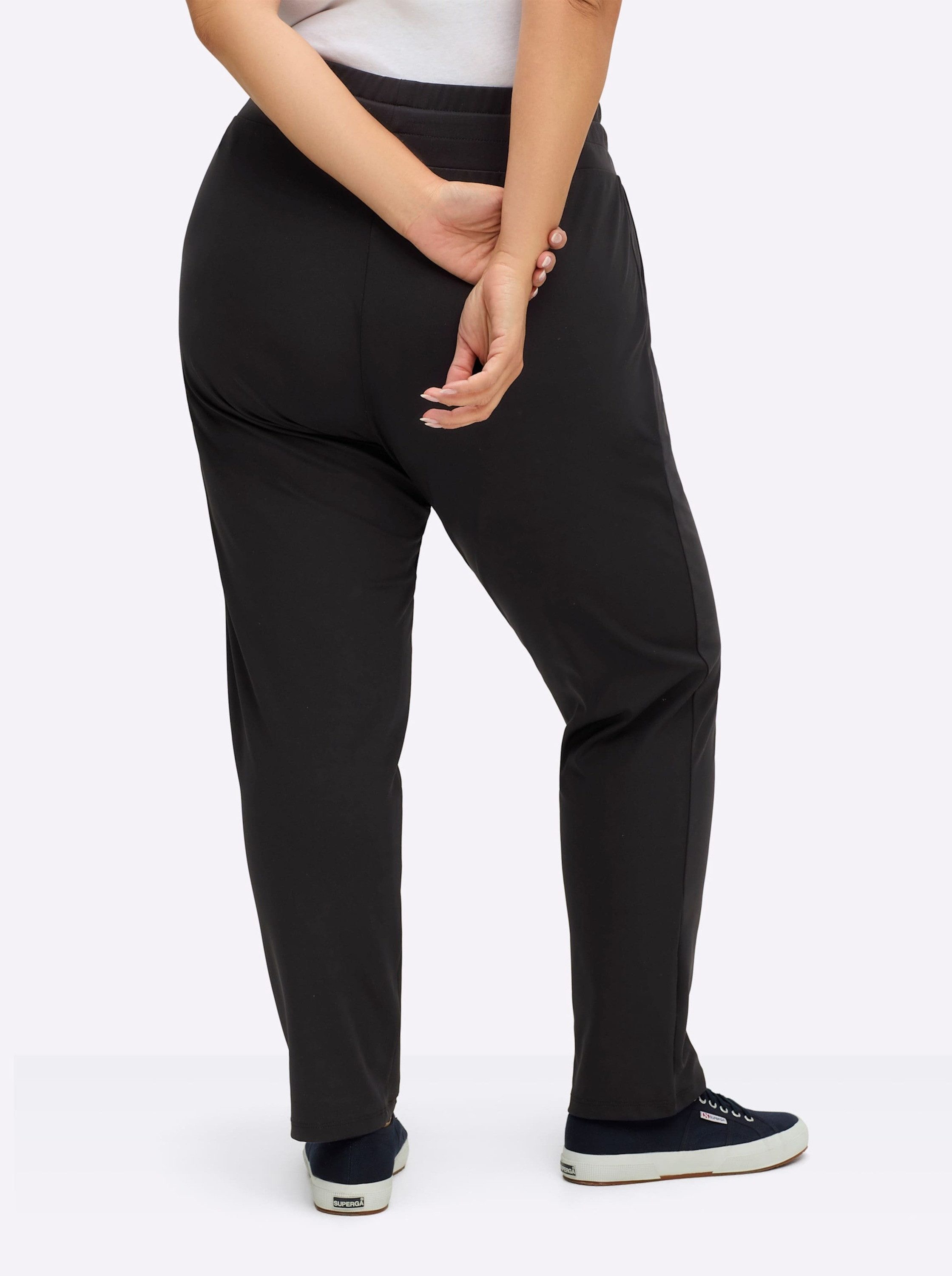Sieh an! Jerseyhose Hose komfortabel mit Rundum-Dehnbund und Bindeband
