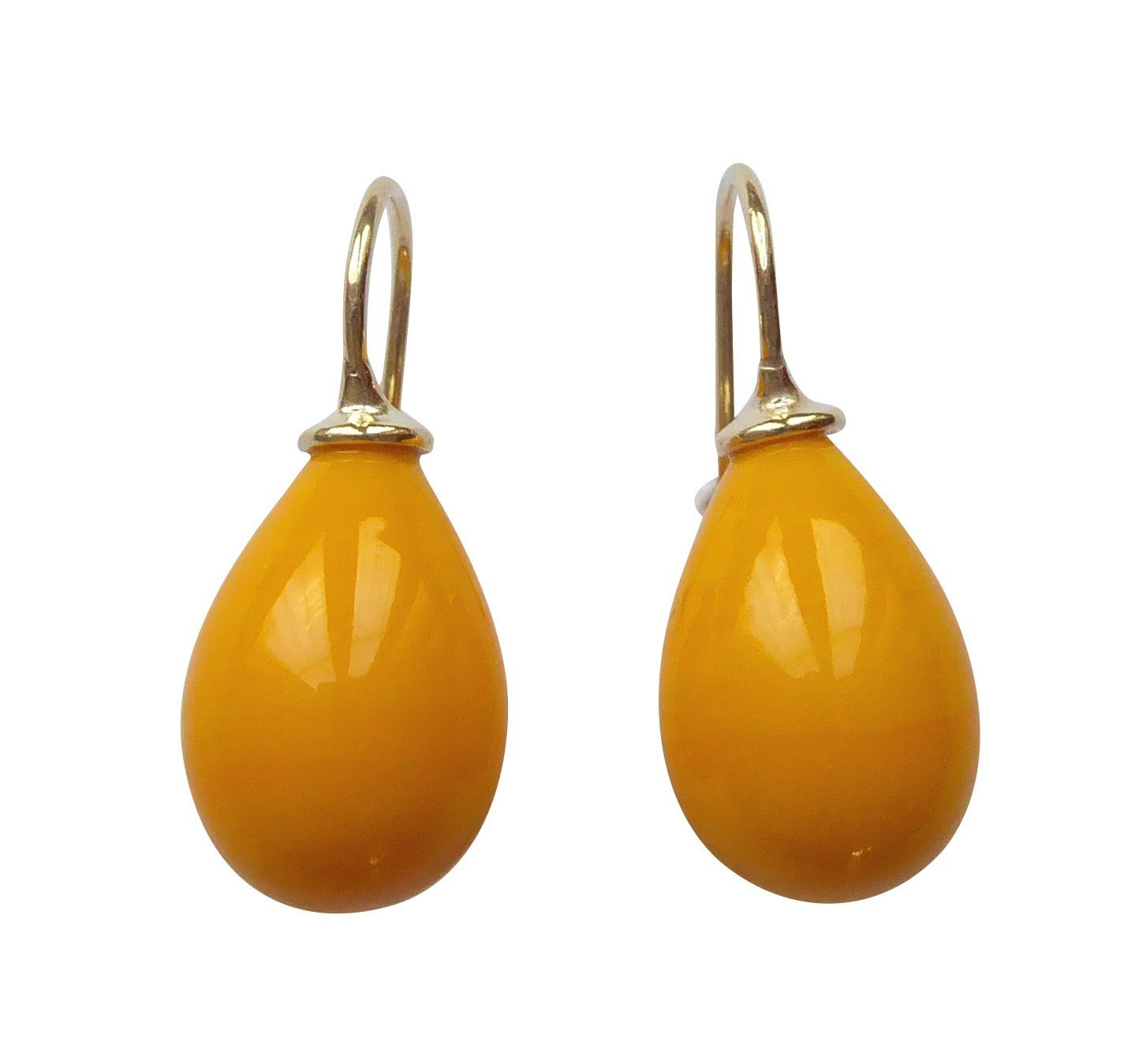 Paar Ohrhänger Lea sonnengelb gold-platt. schöne Modefarbe