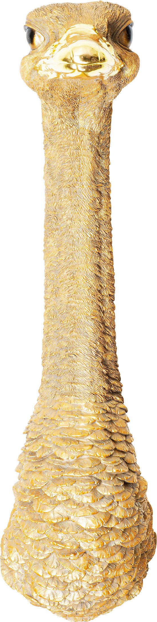 Wanddekoobjekt Wandschmuck Ostrich Gold 19x72cm
