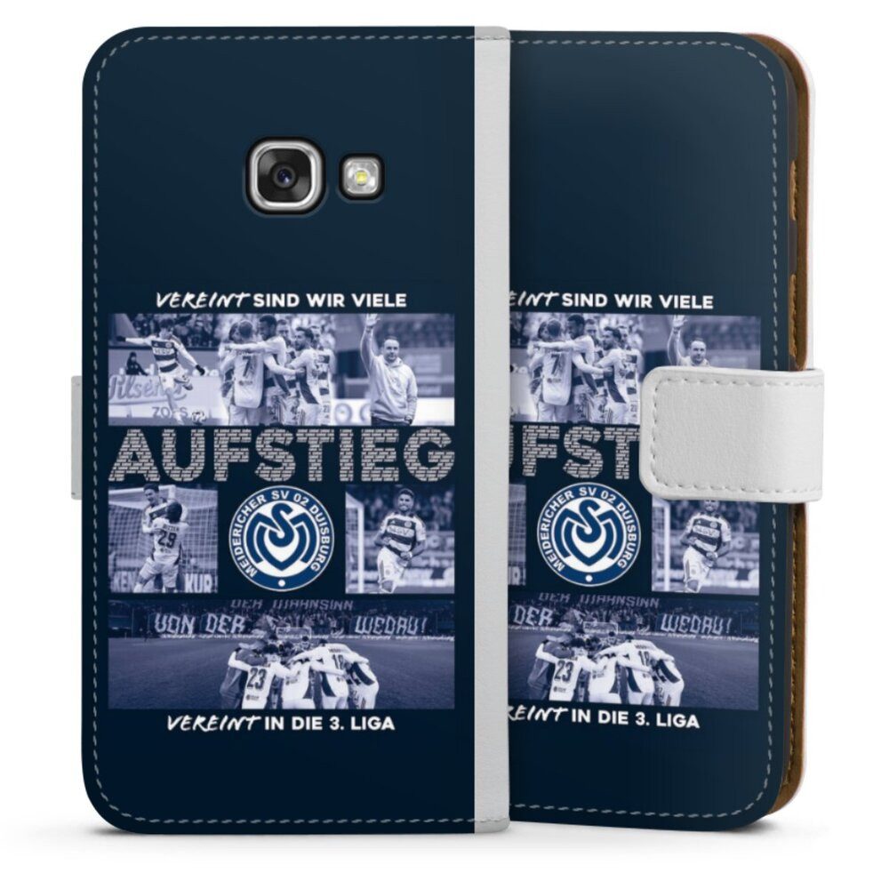 DeinDesign Handyhülle MSV Duisburg Aufstieg Offizielles Lizenzprodukt, Samsung Galaxy A3 (2017) Hülle Handy Flip Case Wallet Cover
