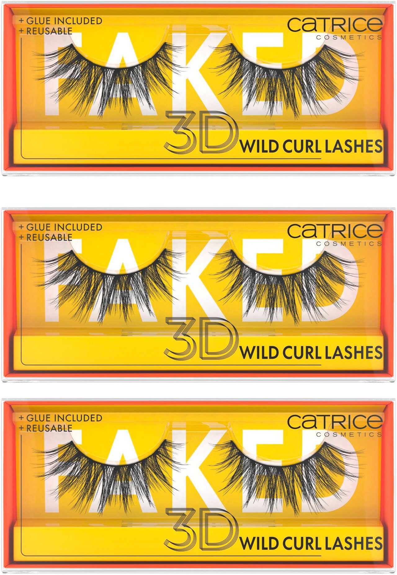 Catrice Bandwimpern Faked Wild Curl 3 Lashes, Set, 3D
