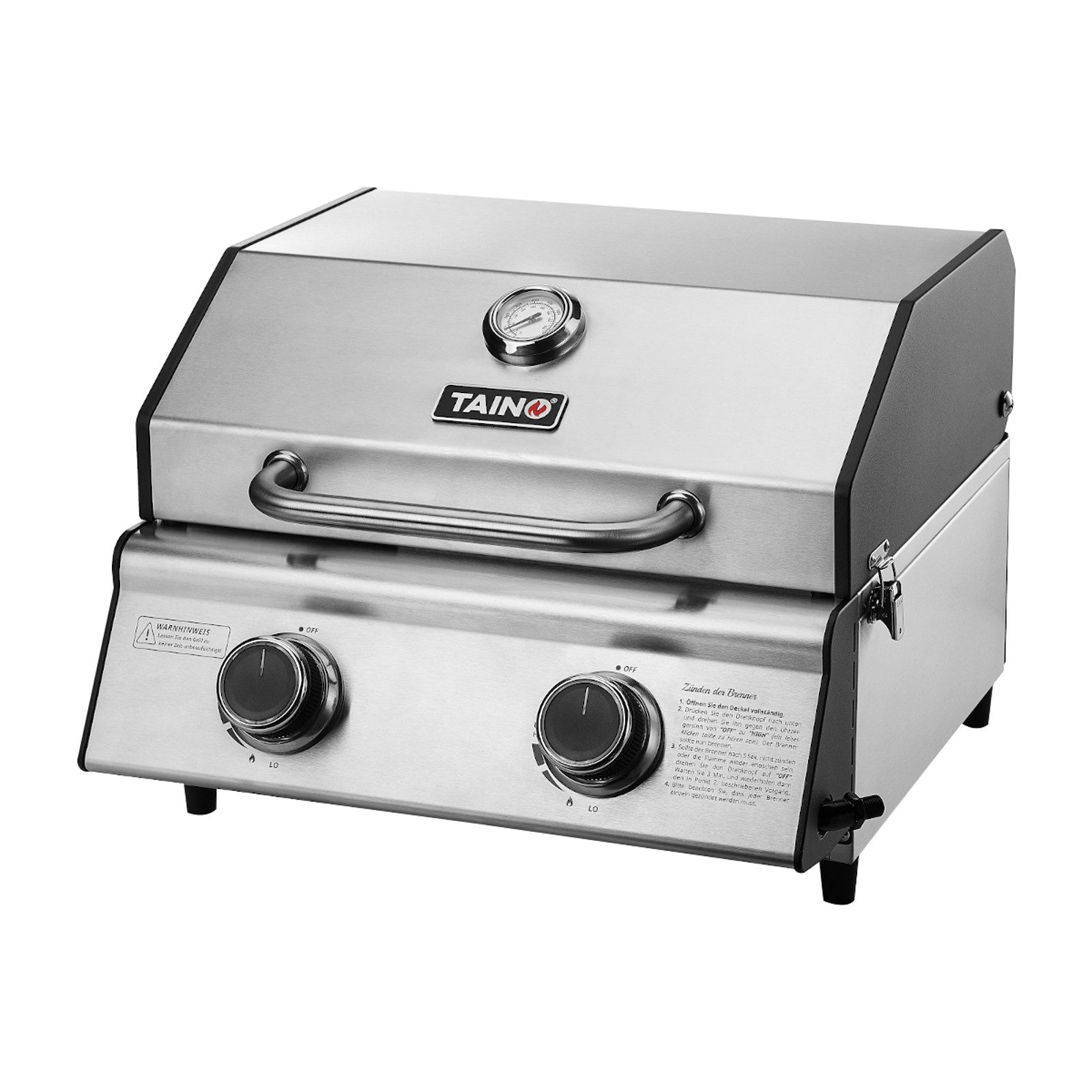 TAINO Gasgrill, PLATINUM COMPACT Tischgrill, doppelwandiger Deckel, Piezozündung