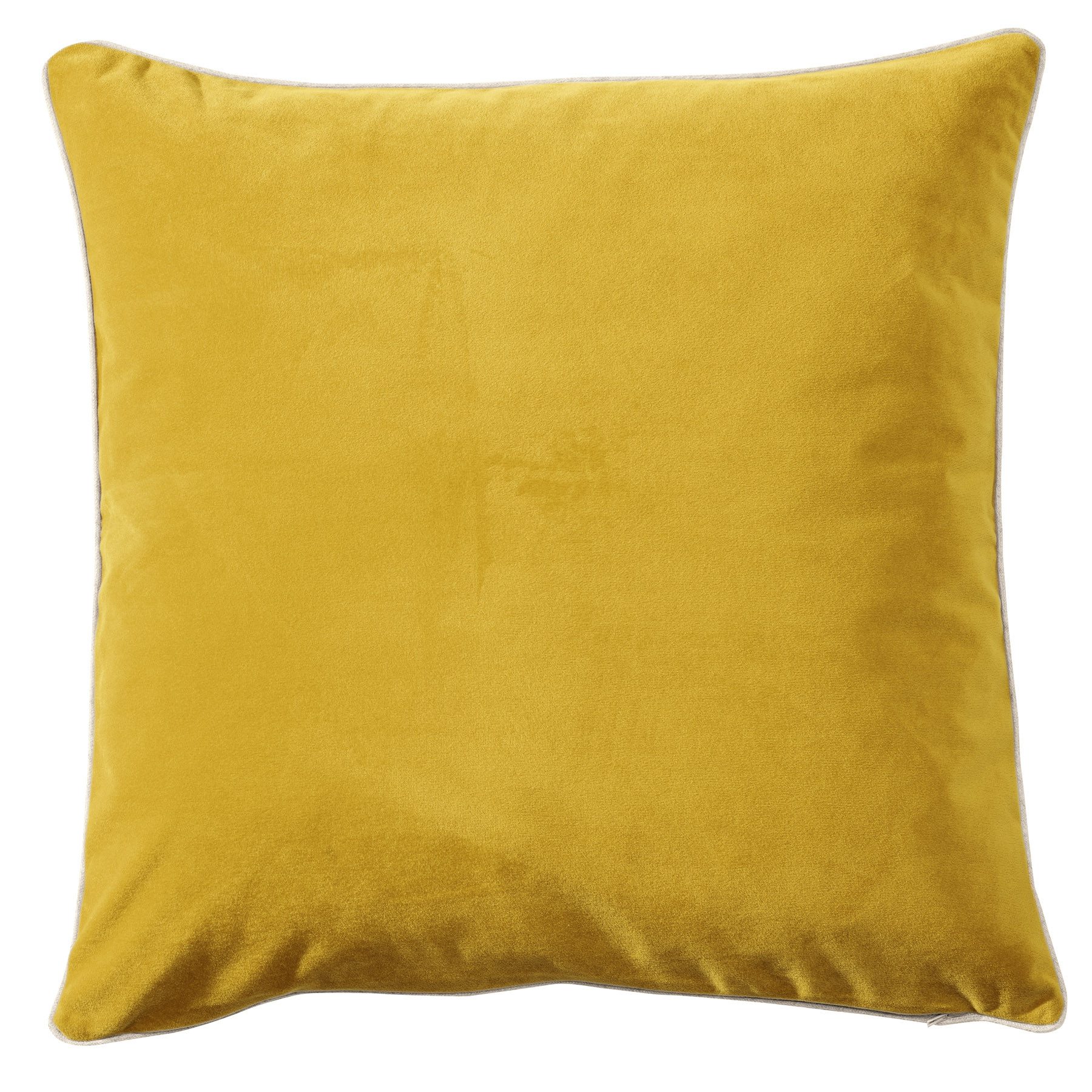 PICHLER Kissenhülle Velours uni Kissenhülle 2er Set 41 x 41 cm MELVA Rechteck Senfgelb, (2 Stück), Kissenbezug für Dekokissen Zierkissen Kissenhülle