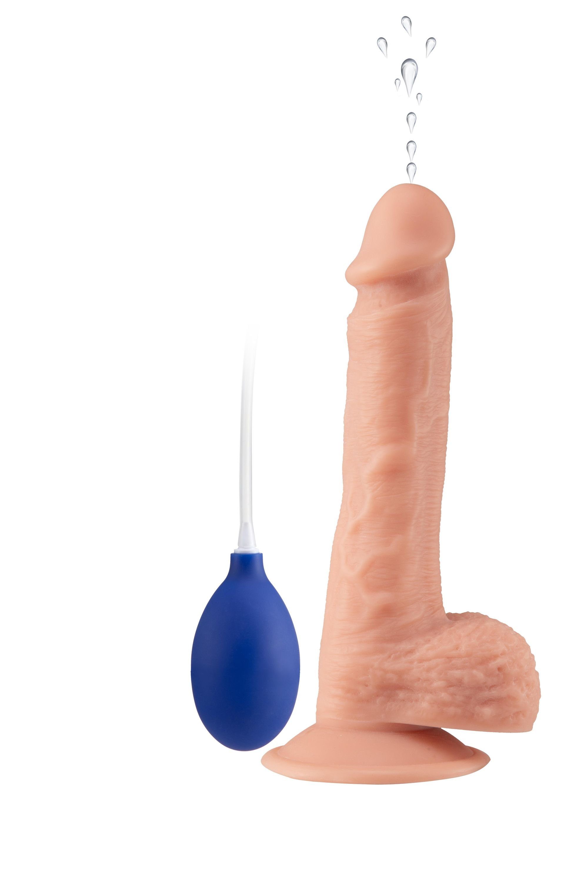 neuen Pumpball Realistisch mit Spritzfunktion Hoden marielove Schwung. Dildo Saugnapf 21cm für Sperma -