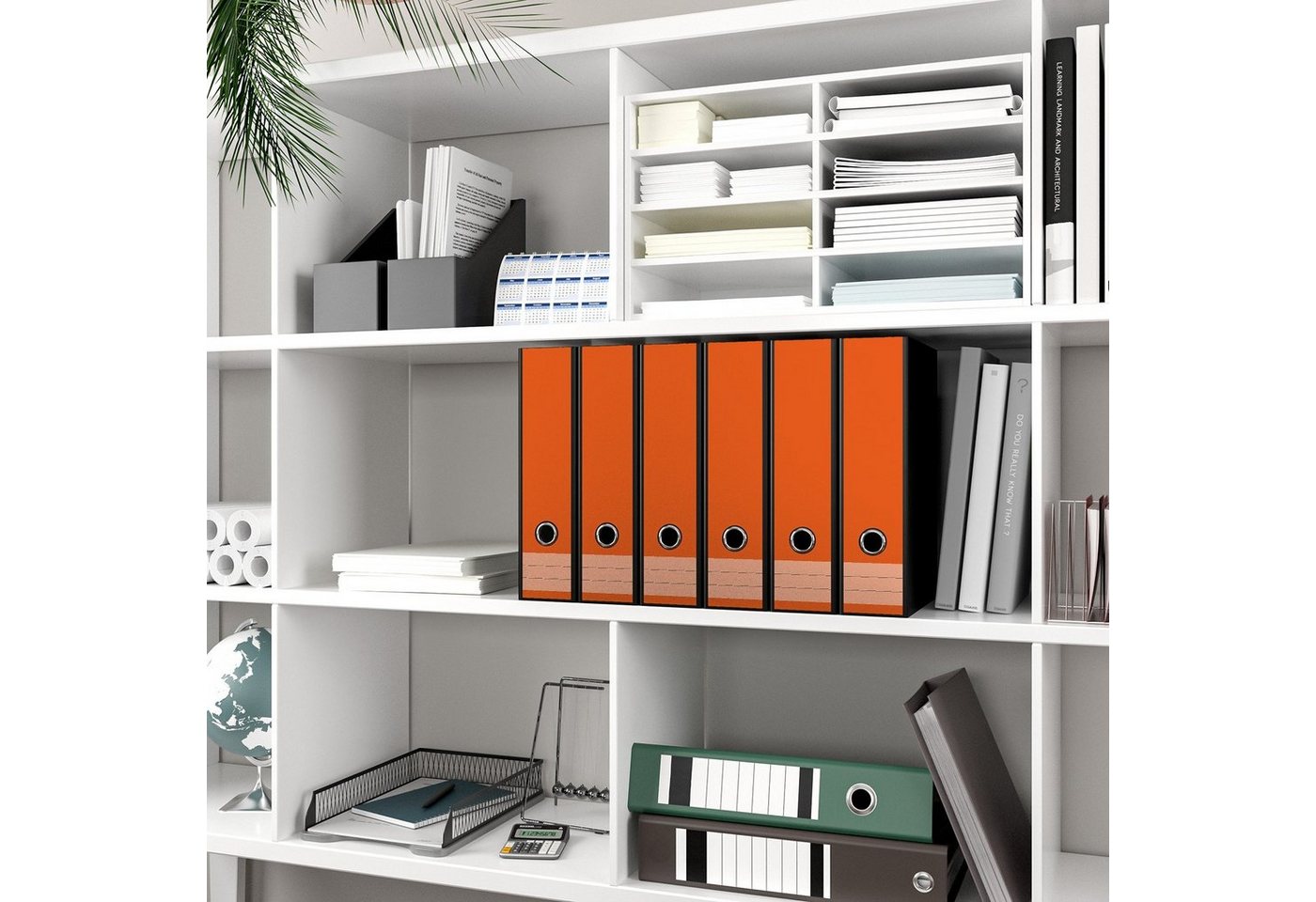 Thumbnail - Wallario Etiketten Orange, Ordnerrücken-Sticker in verschiedenen Ausführungen