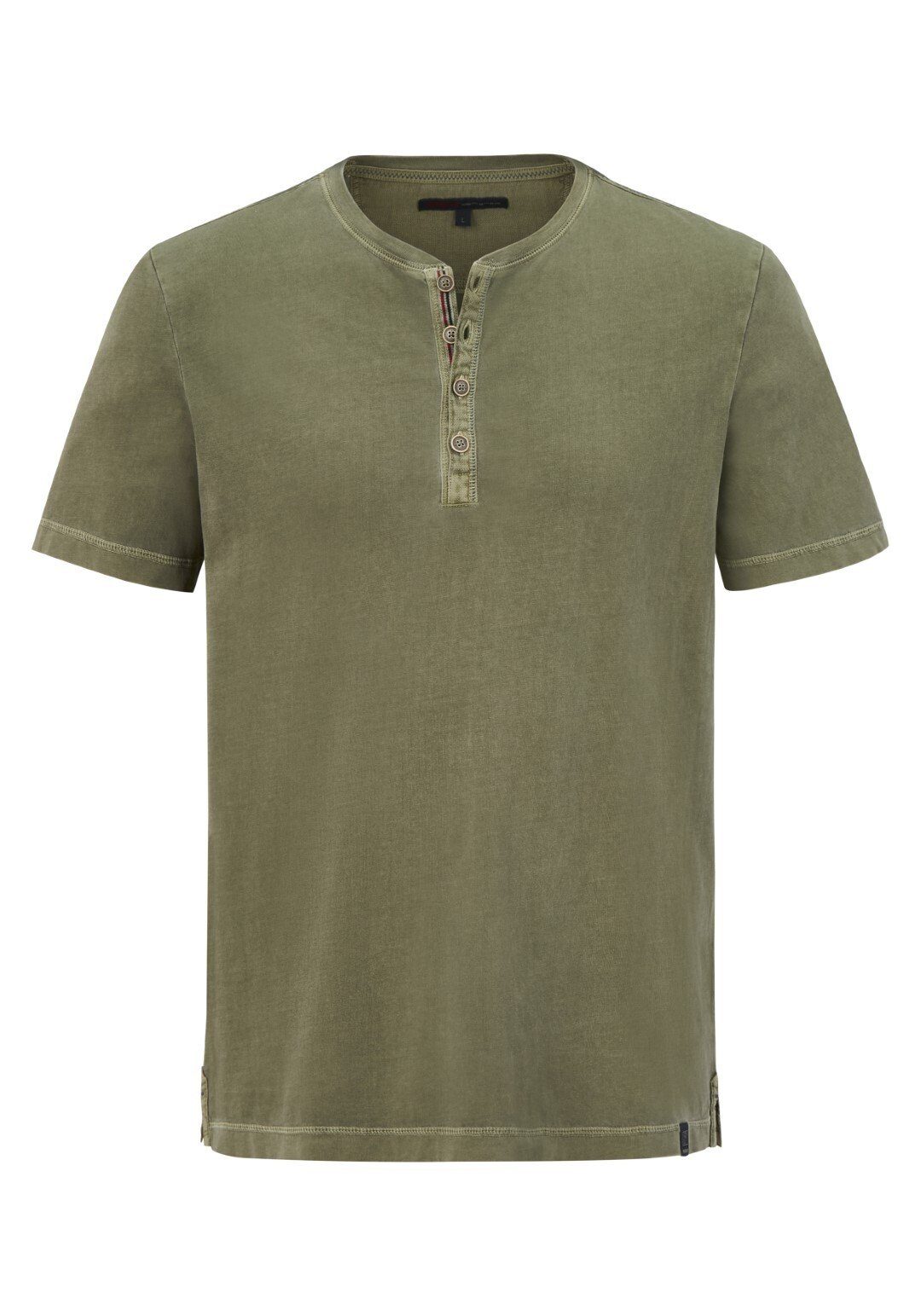 aus Kurzarmshirt Baumwolle dusty Paddock's Shirt Henley olive