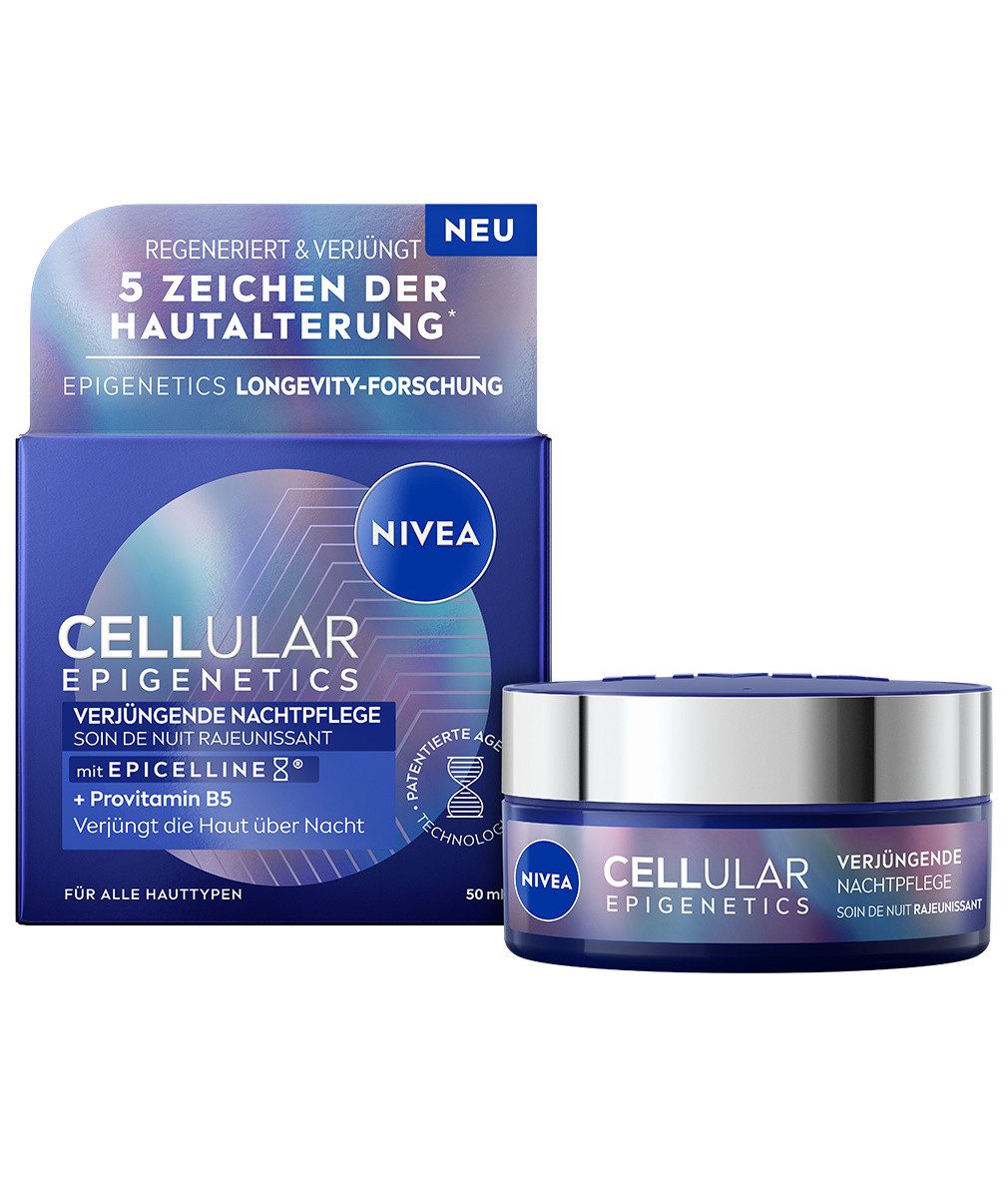 Nivea Gesichtspflege CELLULAR Epigenetics Verjüngende Nachtpflege Age Clock Technologie®, 1-tlg., 50 ml