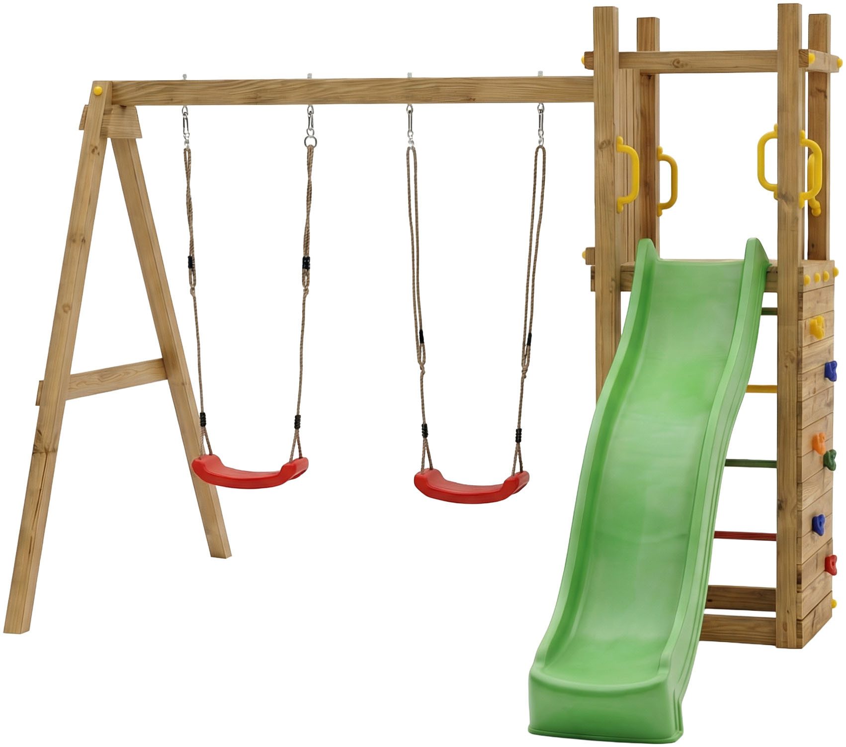 FUNGOO Spielturm FUNNY3 mit Doppelschaukel, mit Schaukel & Rutsche