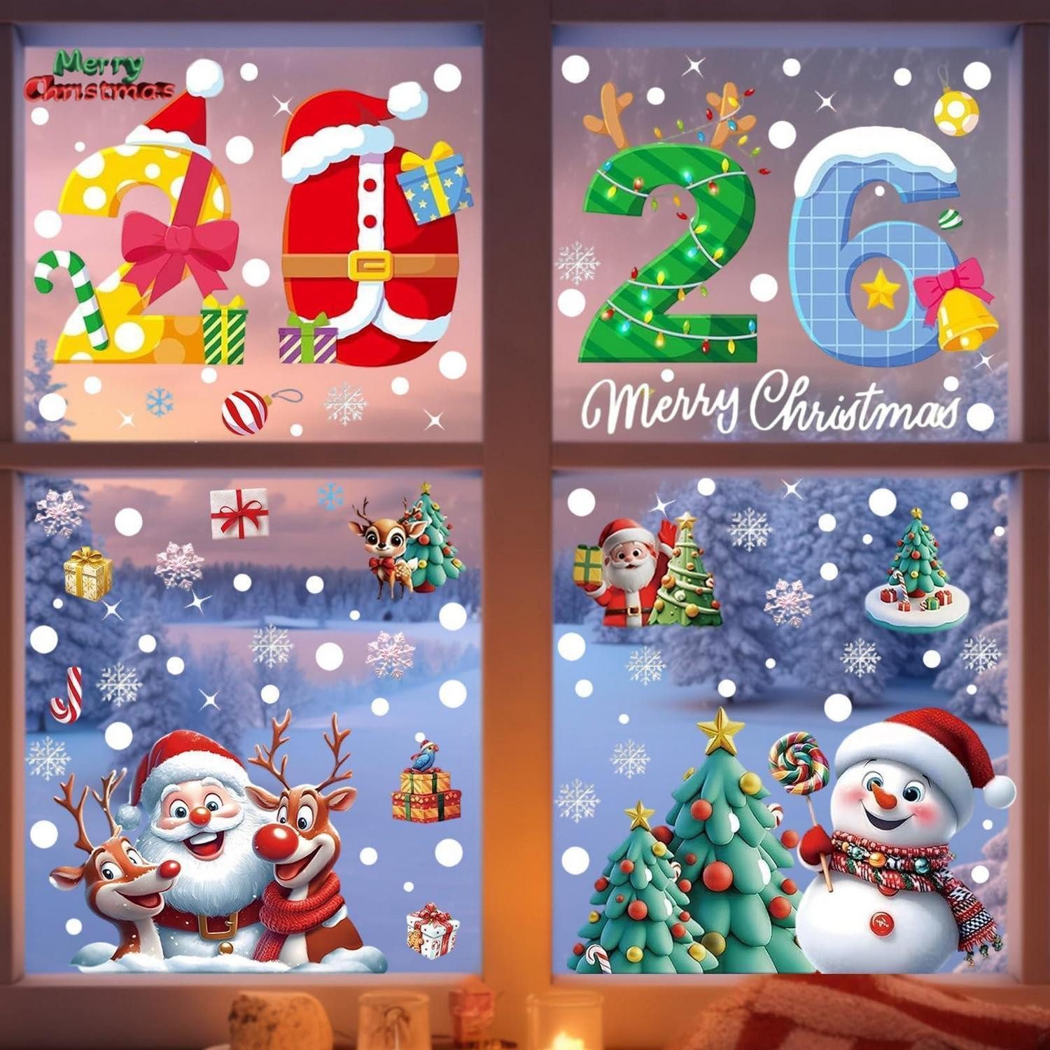 LuxusKollektion Fensterbild Fenstersticker Weihnachten 215 Teile Schneeflocken