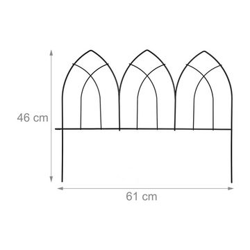 relaxdays Beetbegrenzung 4-tlg. Beetzaun aus Metall