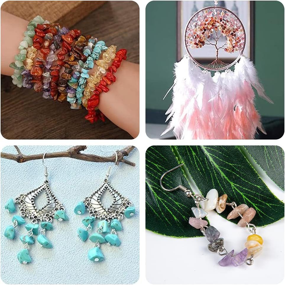 Zaewry Ketten und Armband Set Schmuck Selber Machen Set, 24 Farben Natürlicher Edelsteine, für Ringe, Ohrringe und Schmuckherstellung – Bild 5 von 5