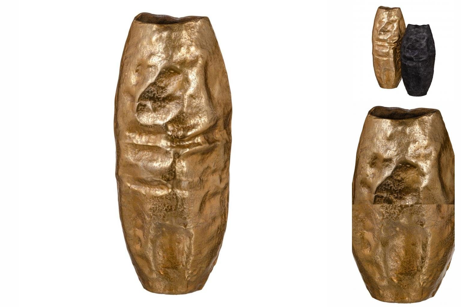 Bigbuy Dekovase Vase 24 x 19 x 54,5 cm Gold Aluminium