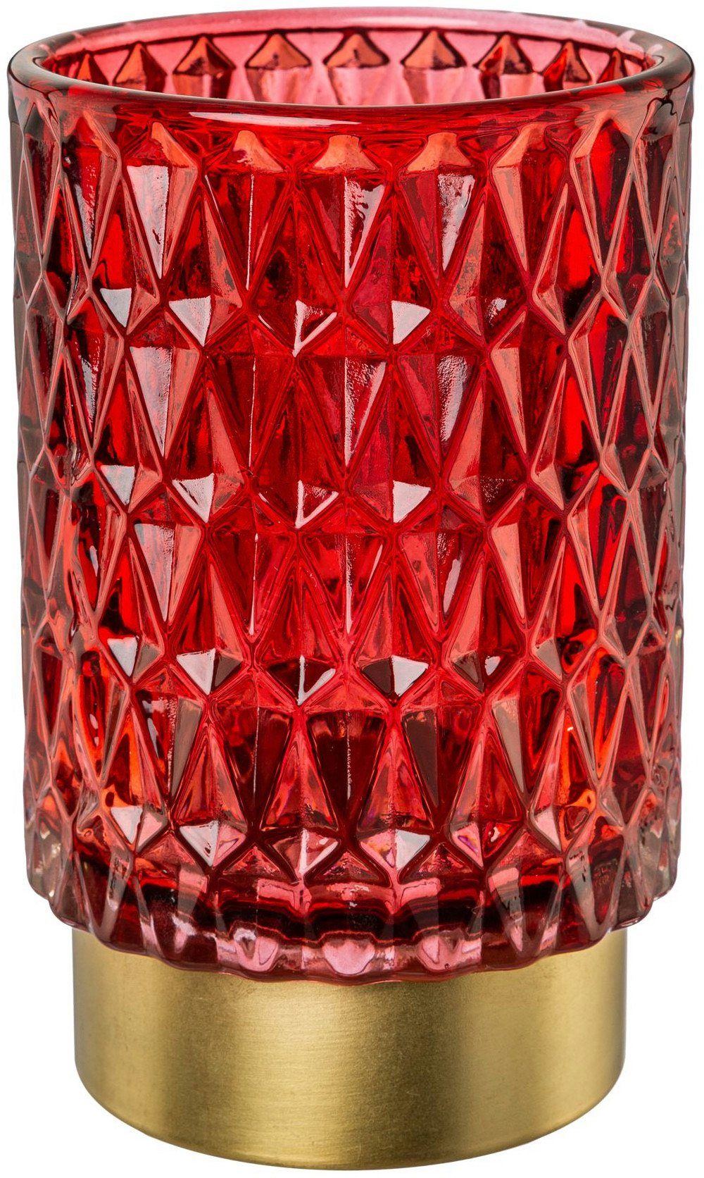 (3 St), Oberflächenstruktur rot mit Creativ Windlicht Weihnachtsdeko unterschiedlicher deco