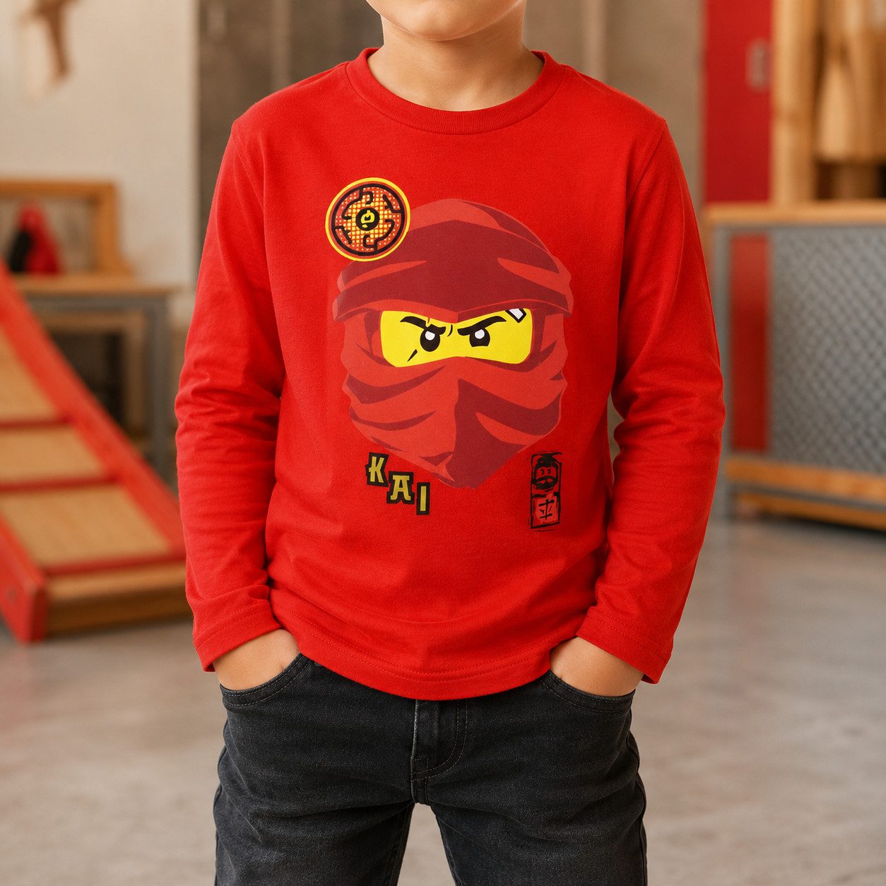 LEGO® Langarmshirt Lego Ninjago Jungen Kinder langarm Shirt Langarmshirt Gr. 98 bis 128, Baumwolle – Bild 4 von 5