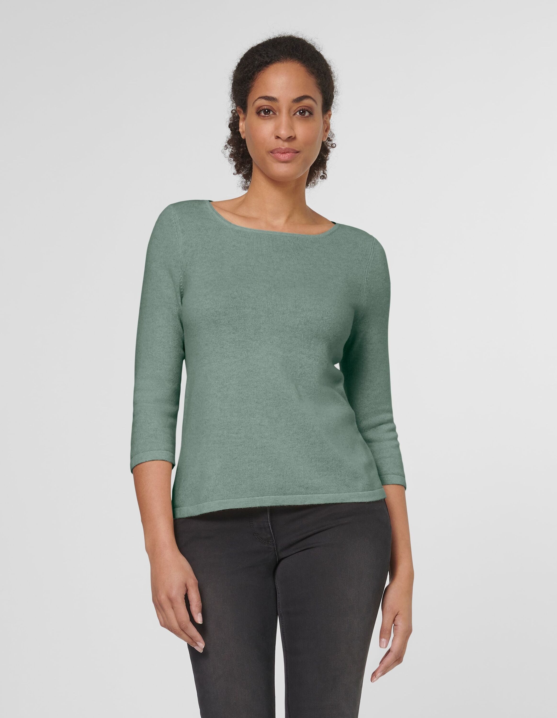 MADELEINE Strickpullover Schlichter Feinstrickpullover mit U-Boot-Ausschnit günstig online kaufen