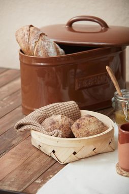 Ib Laursen Butterdose, Emaille, Keramik Brotkasten in braun mit Deckel