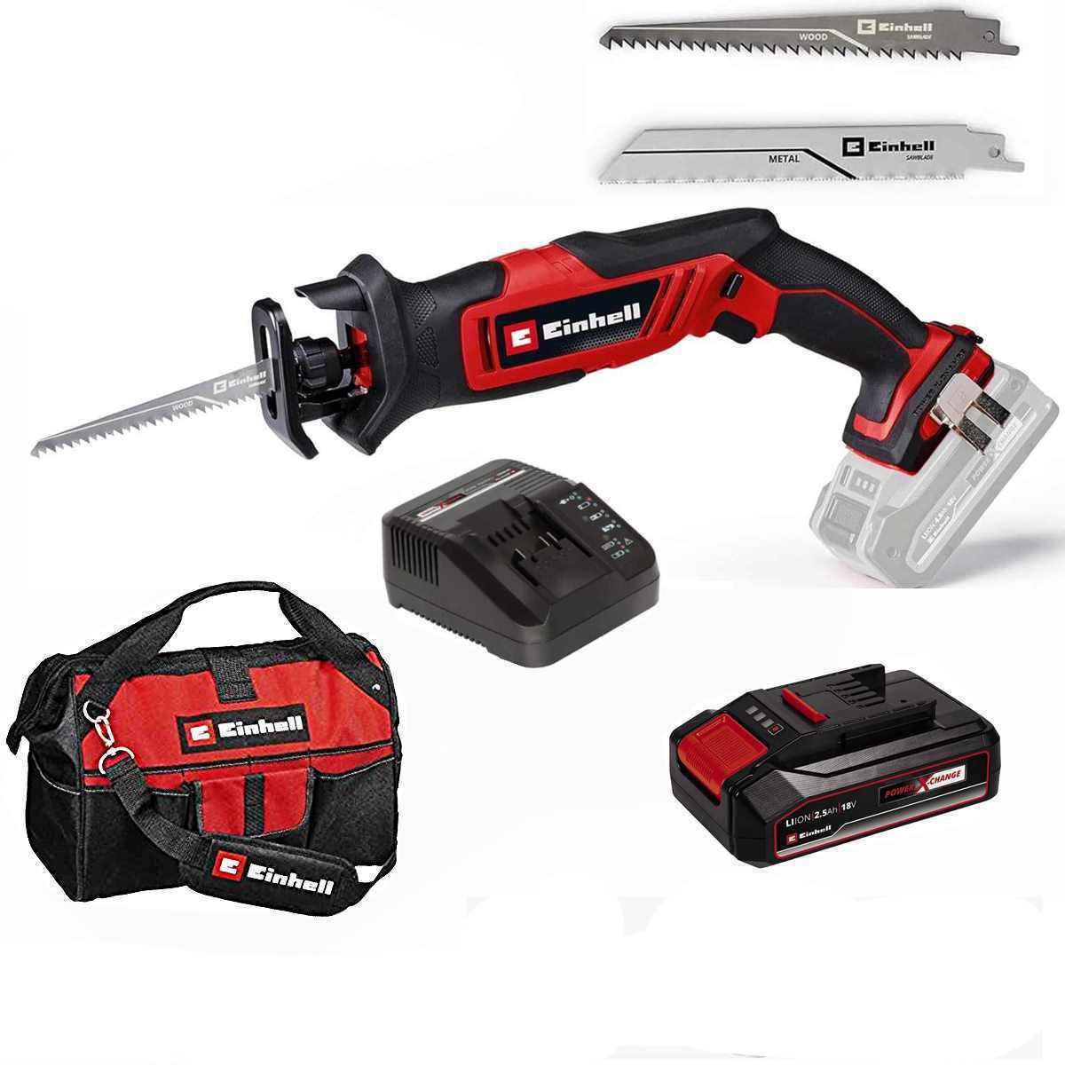 Einhell Akku-Säbelsäge Akku-Säbelsäge TE-AP 18/13 Li- 18V Akku 2,5 Ah, Ladegerät Tasche