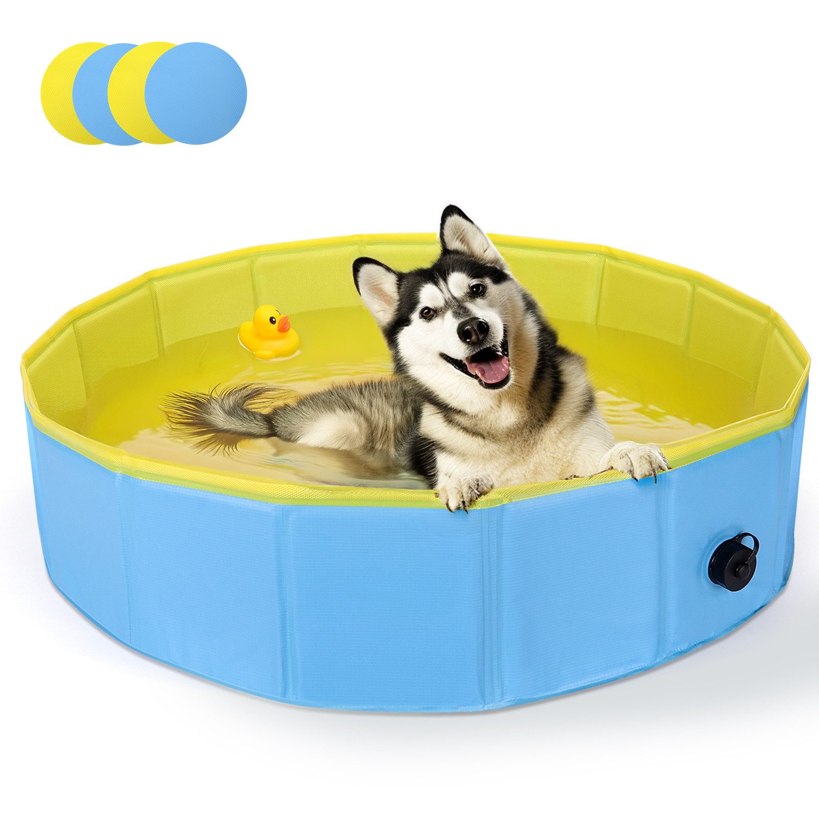 Hundematte Hundepool für Große & Kleine Hunde, Faltbarer Hunde Planschbecken