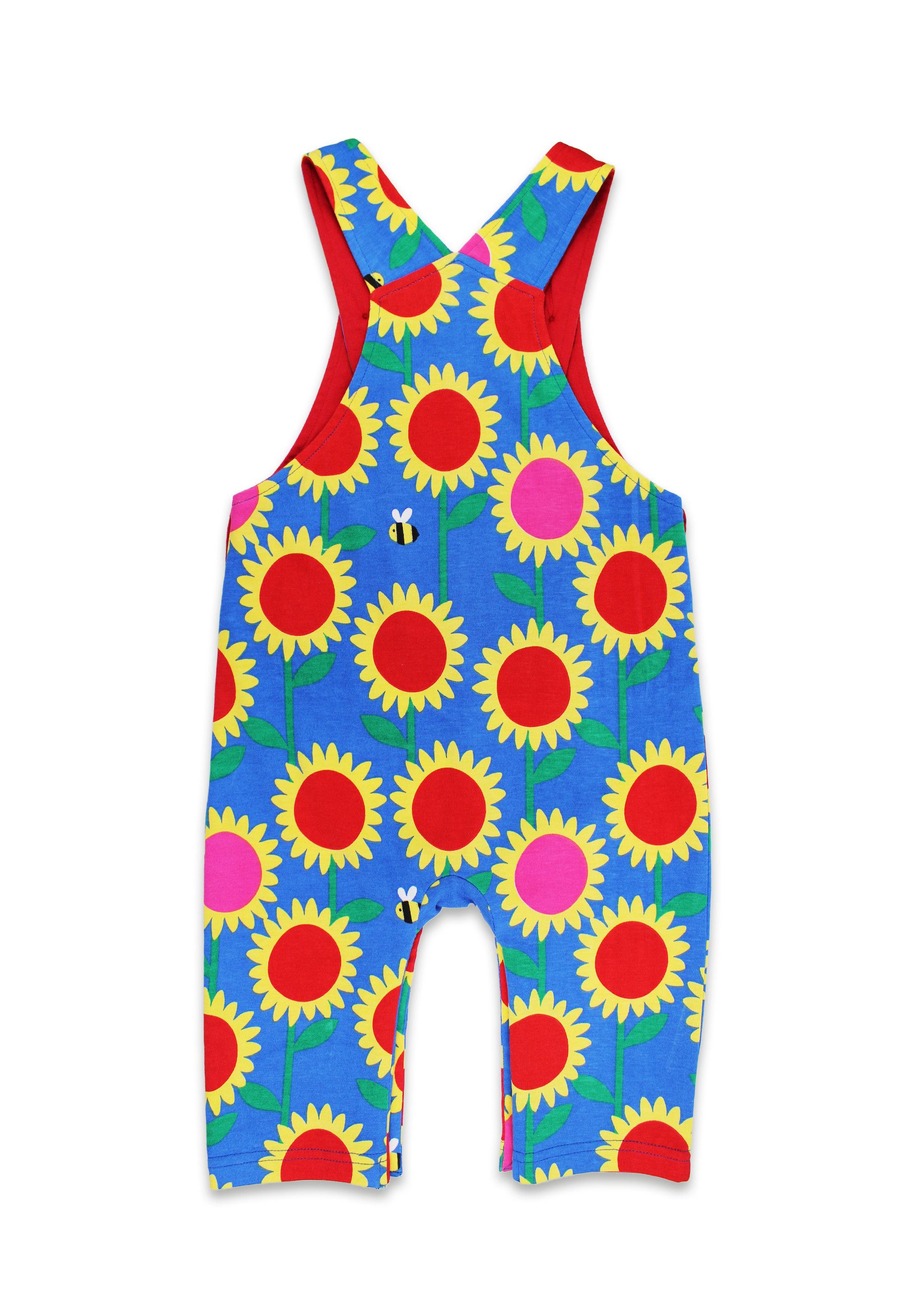 Toby Tiger Latzhose Latzhose mit Sonnenblumen-Meer Print