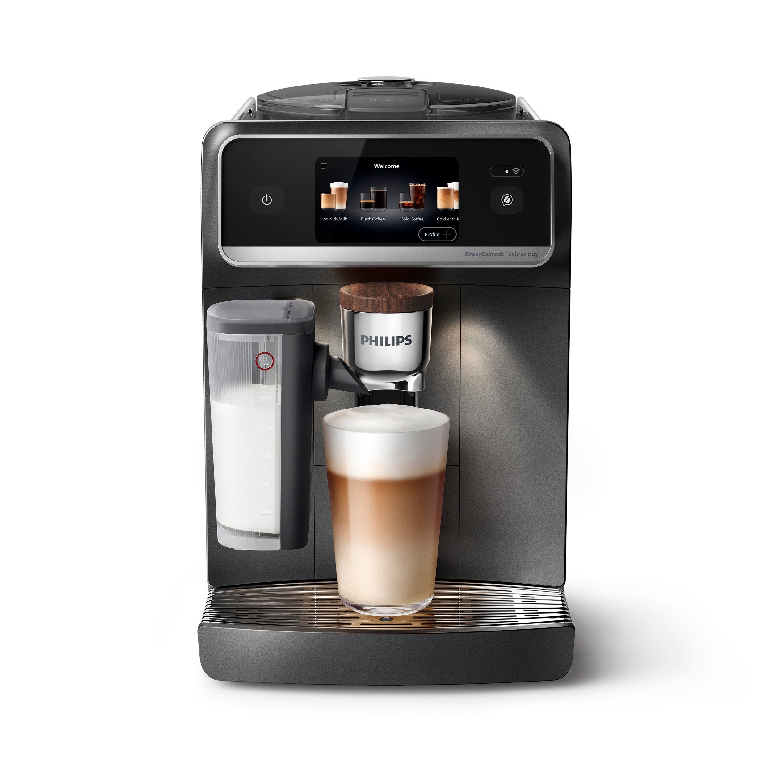 Philips Kaffeevollautomat EP8757/12 8000 Series LatteGo Pro Café Aromis, 50 Getränke (heiß oder eisgekühlt), LatteGo Pro-Milchsystem, BrewExtract Technologie, appfähig