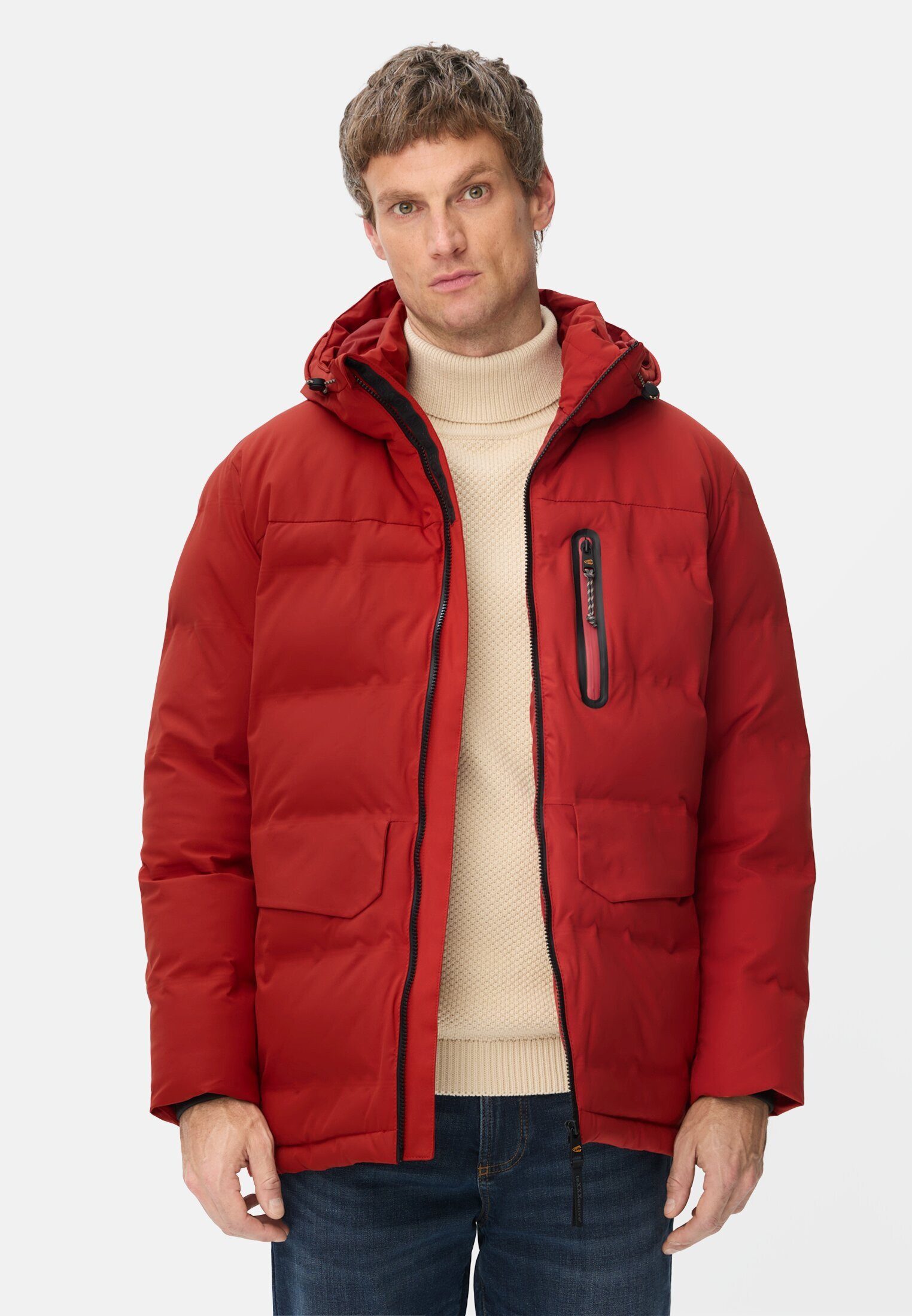 camel active Funktionsjacke mit versiegelten Nähten Langarm Markenlogo