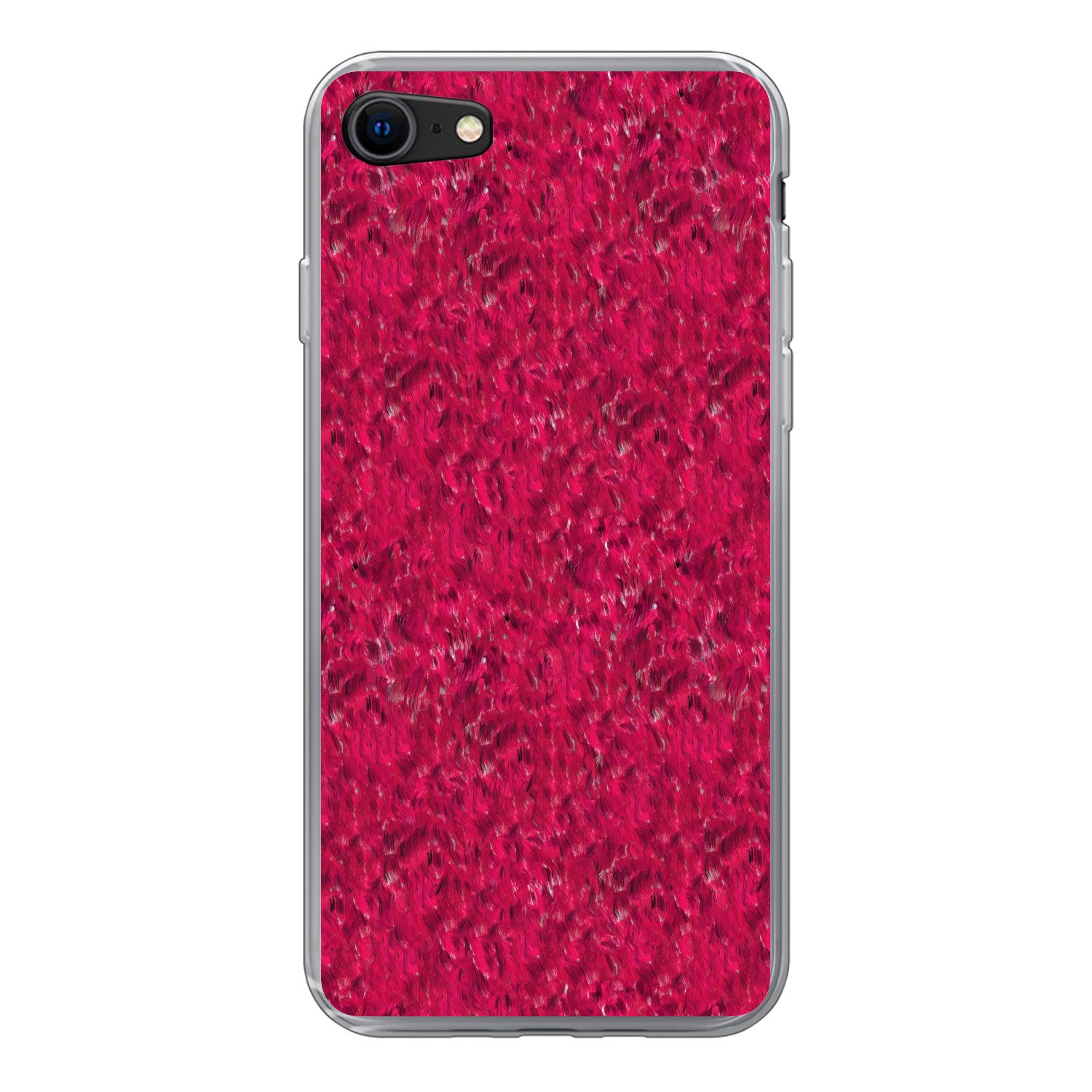 MuchoWow Handyhülle für Apple iPhone 7 Fließend - Farbe - Texturen - Rot, Smartphone-Bumper, Print, Handy Schutzhülle Dünn