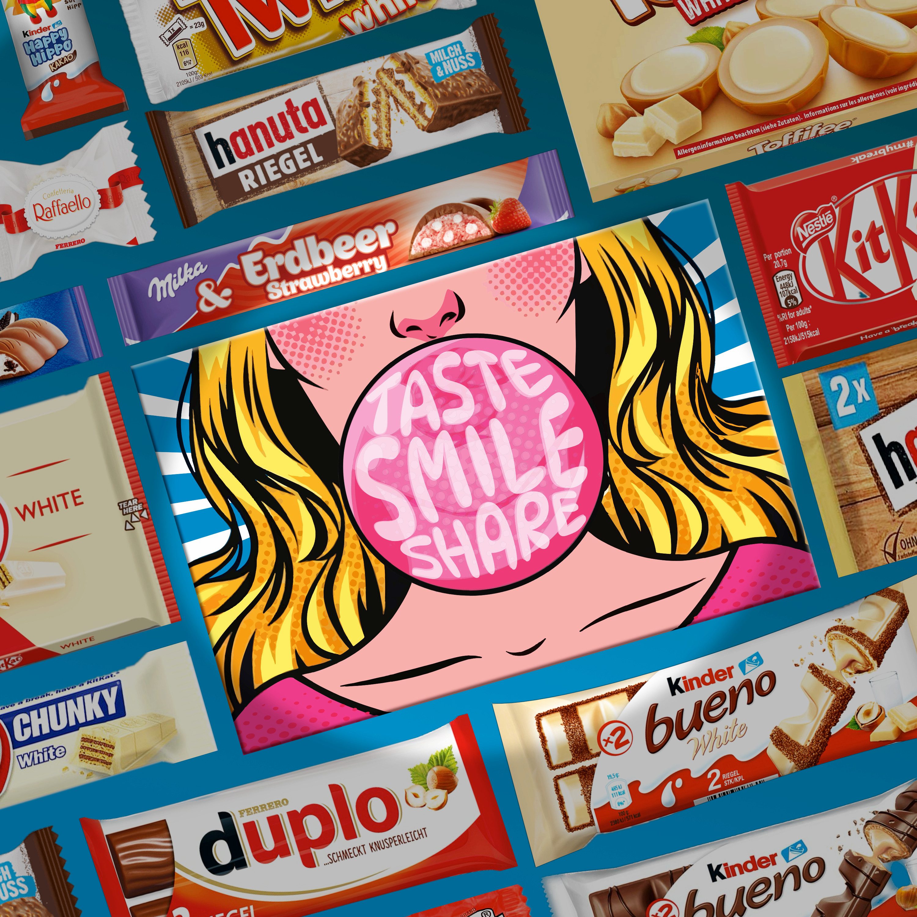 Candy & Bar Süßigkeit XL Schokoladen Big Box, Geschenkbox mit Schokoriegeln, Candy & Bar®