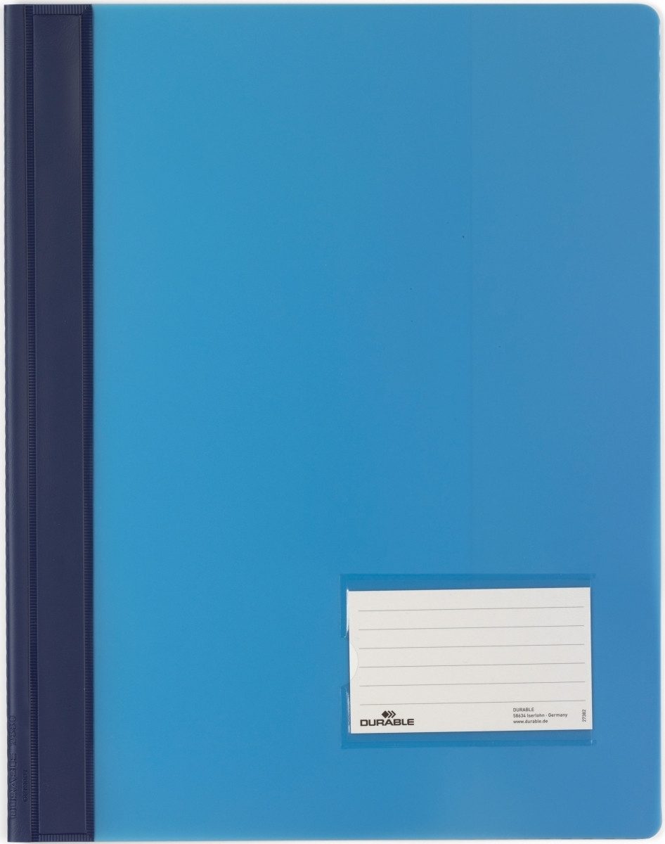 DURABLE Hefter Schnellhefter Duralux A4+ Hartfolie blau